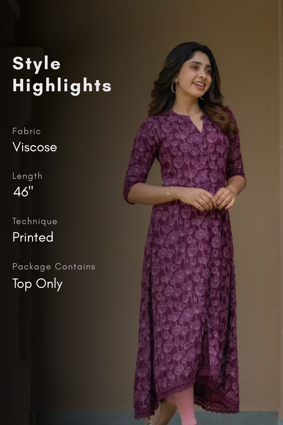 Plum Dalia Viscose Printed A-line Dress