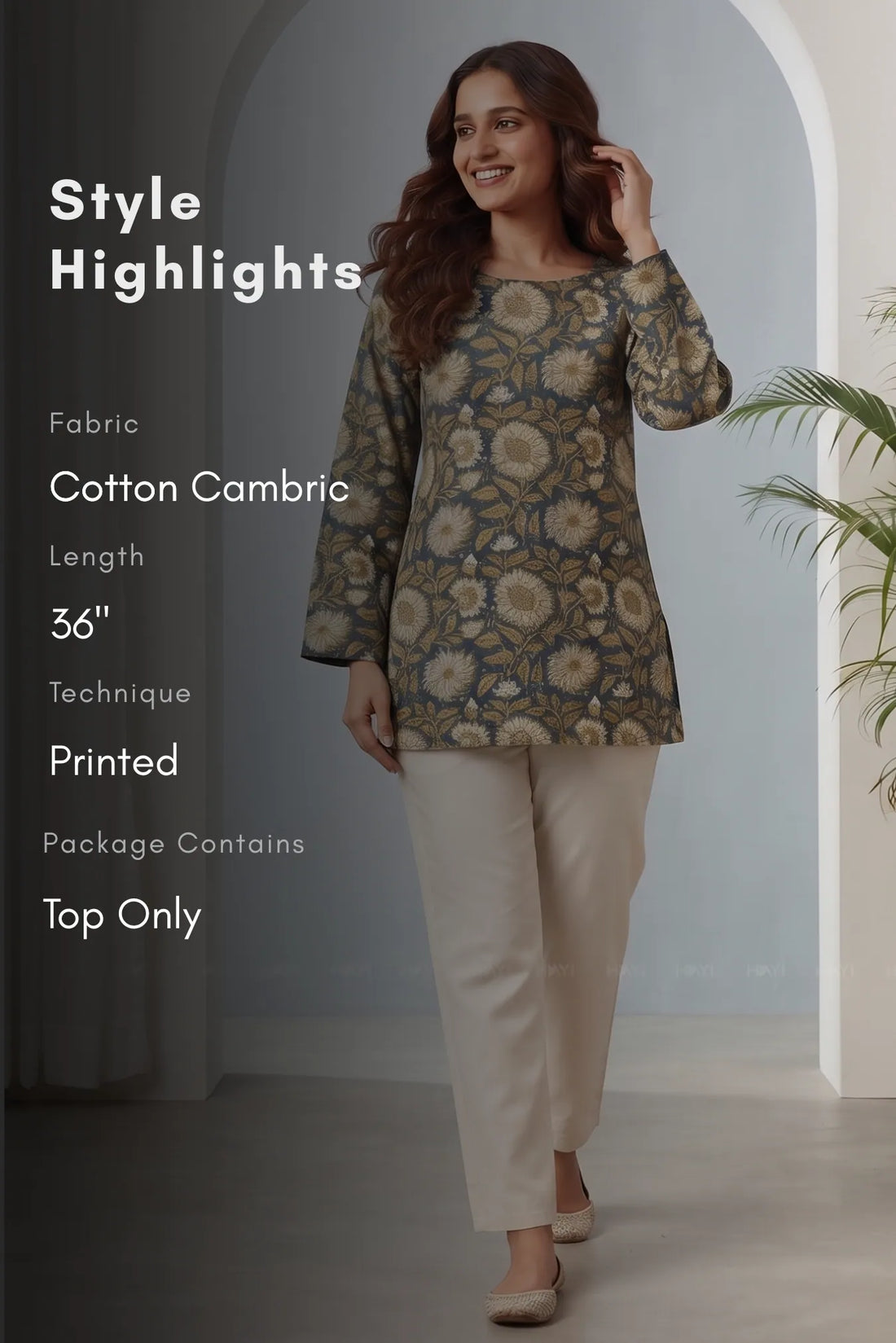 Daisy Dusk Printed Short Kurta