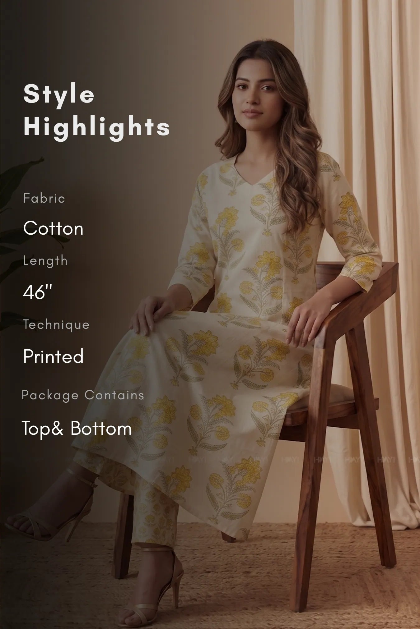 Golden Botanica Yellow Printed Co-ord Set