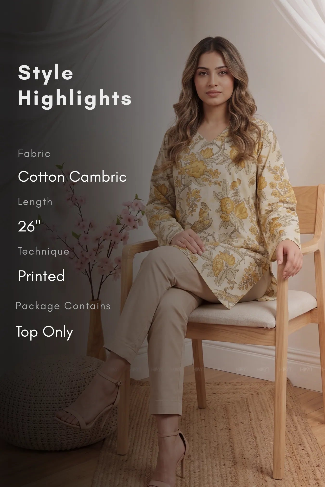 Sage Bloom Printed Short Kurta