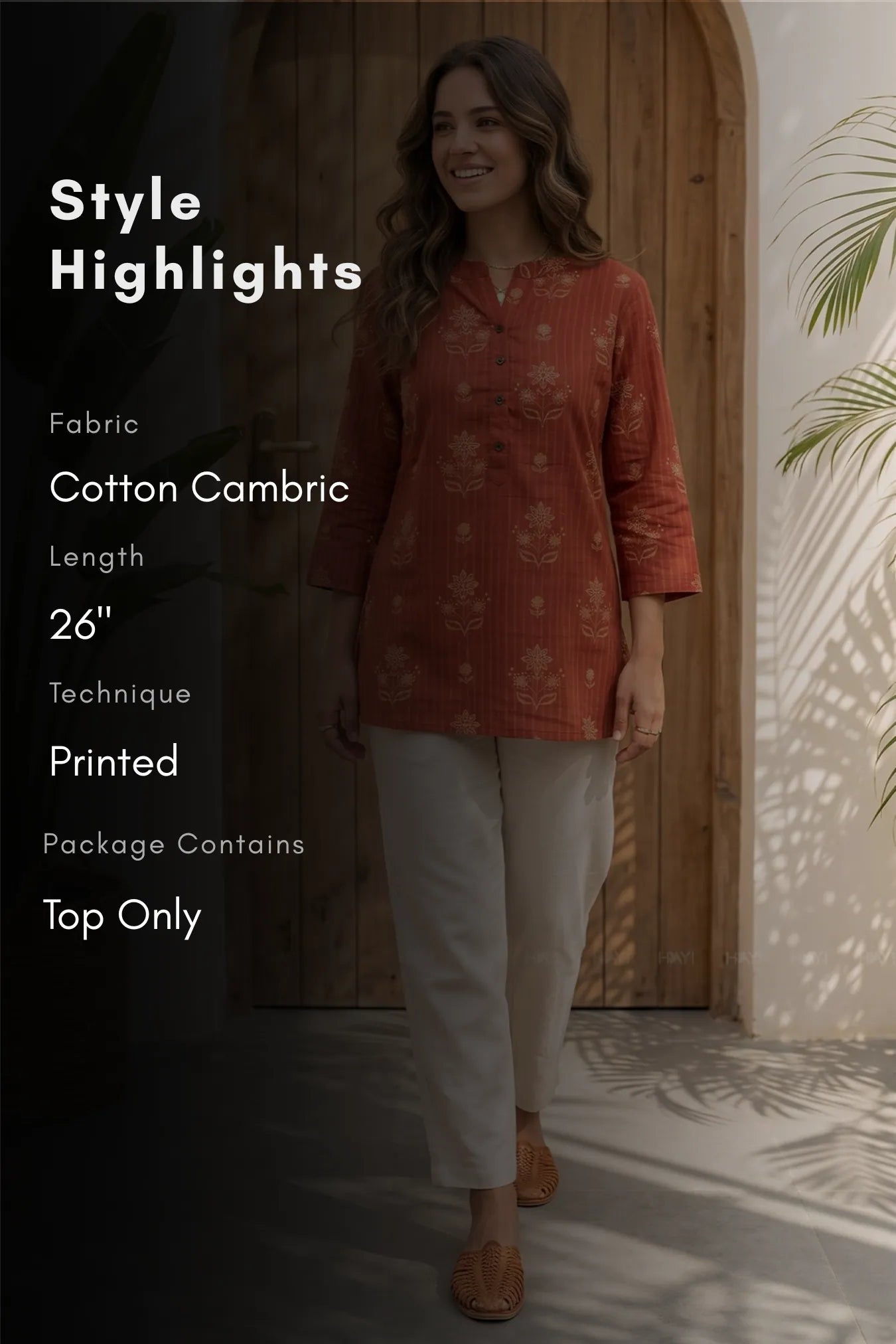Rustic Blossom Printed Short Kurta