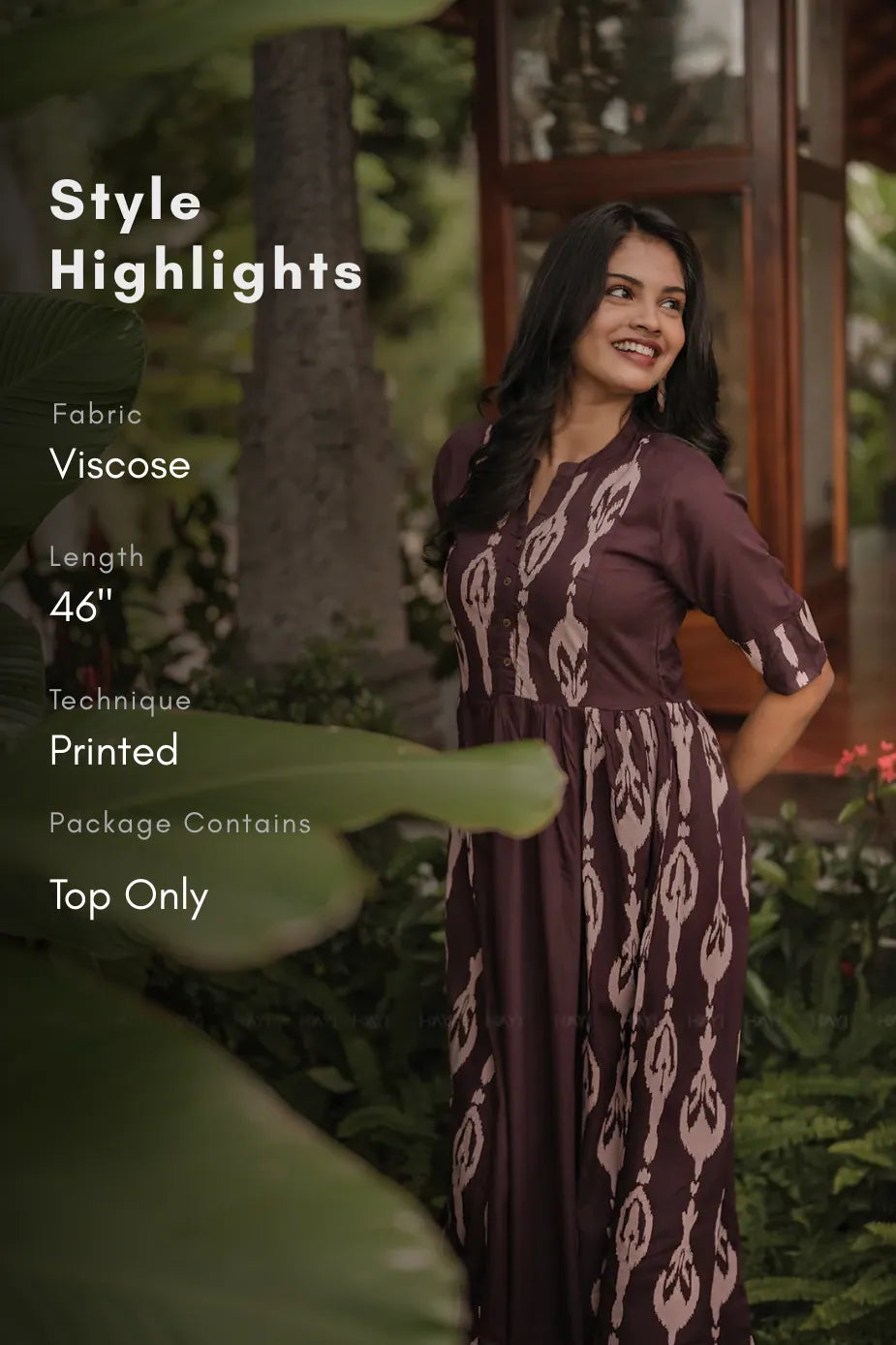 Mocha Muse Brown Viscose Umbrella Outfit