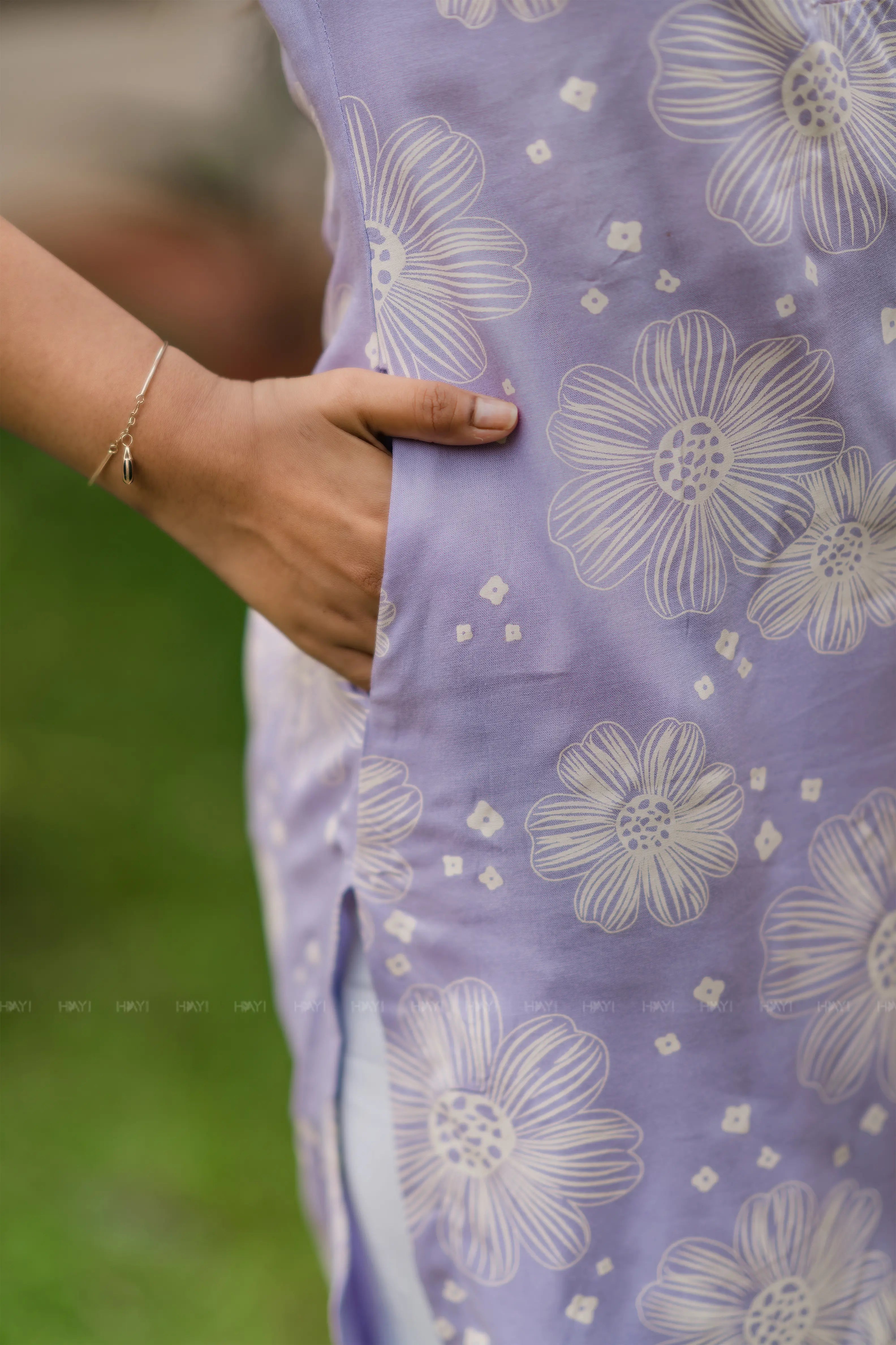 Lilac Bliss Lavender Viscose Printed Kurta