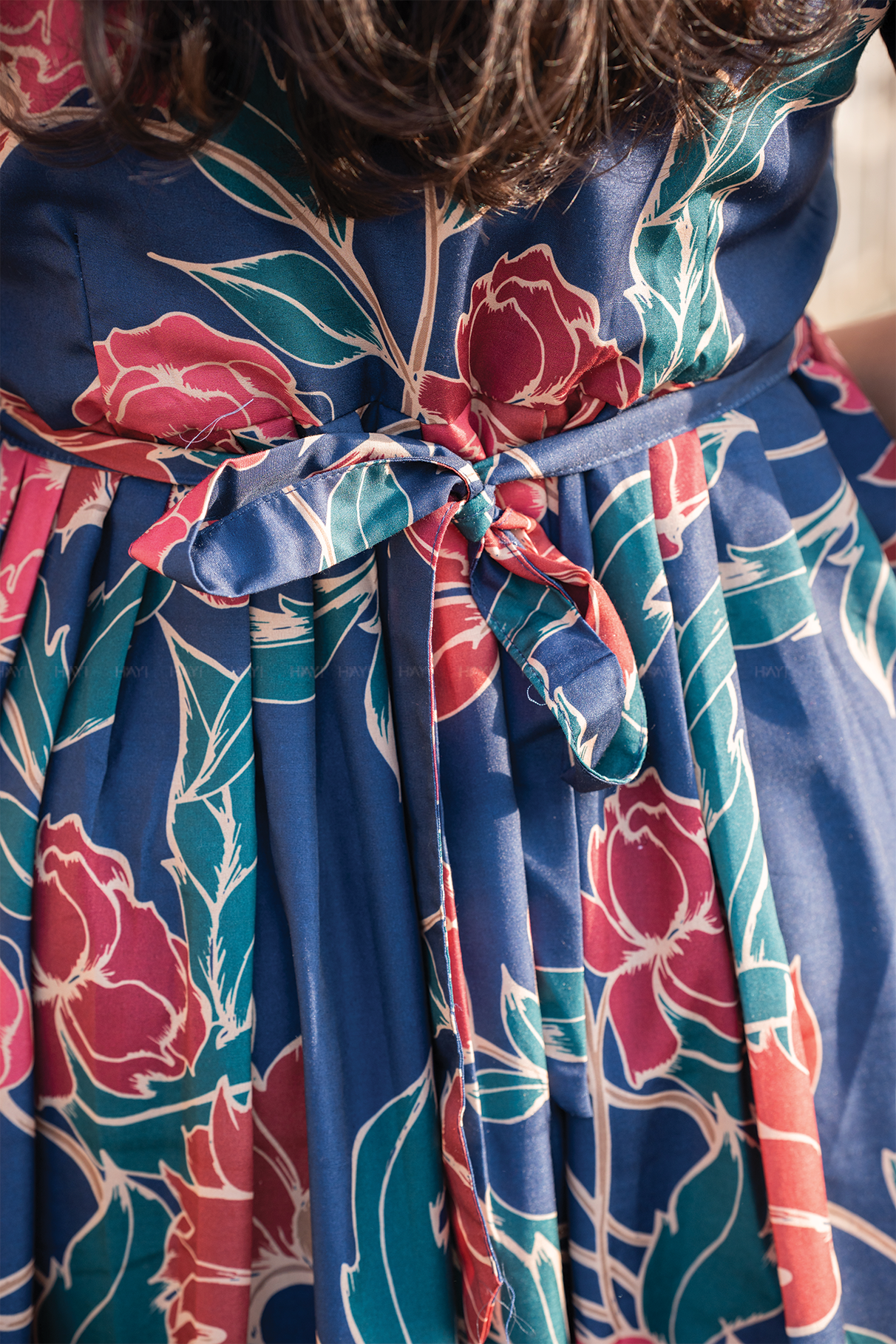 Petalia Blue floral printed Maternity and Feeding Cotton Blend Dress