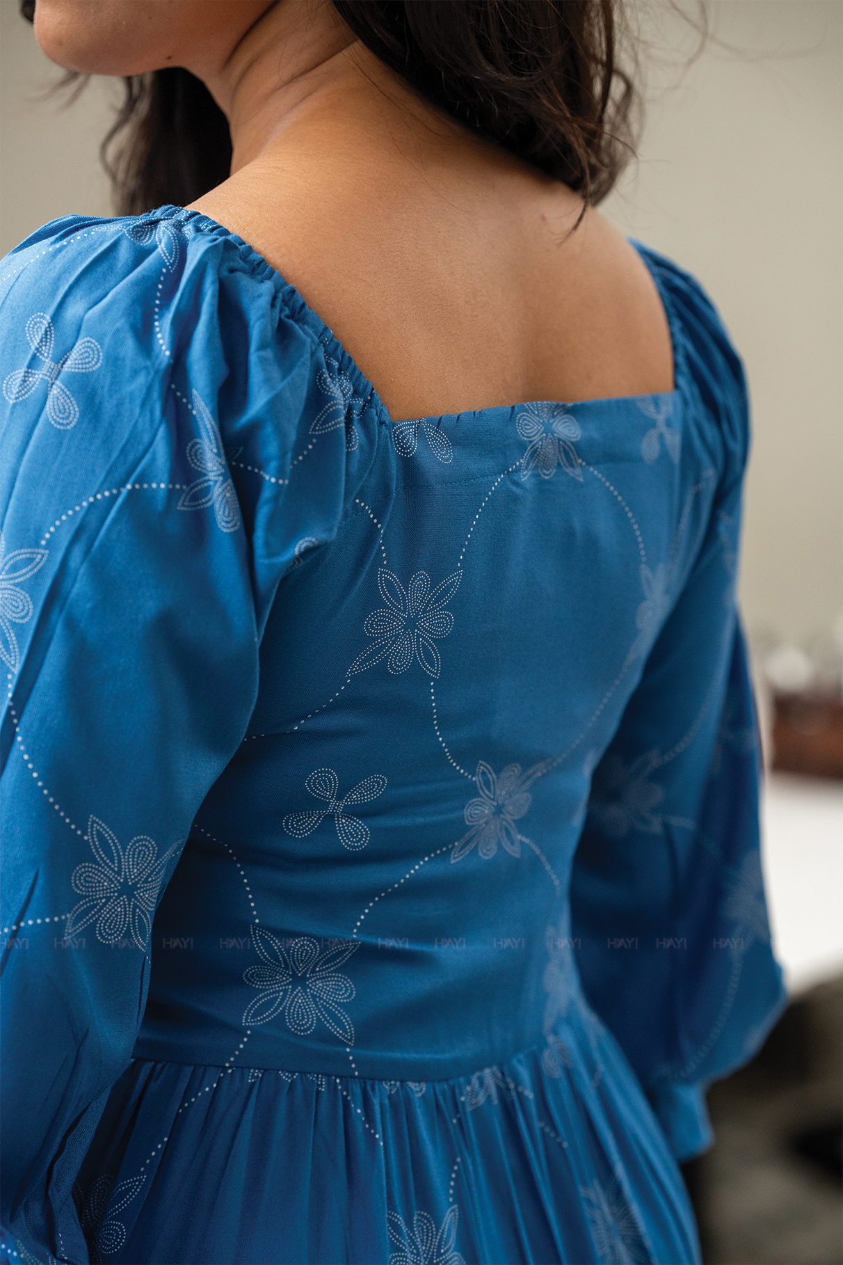 Bluebell Grace Viscose Dress with Shoulder Elastic
