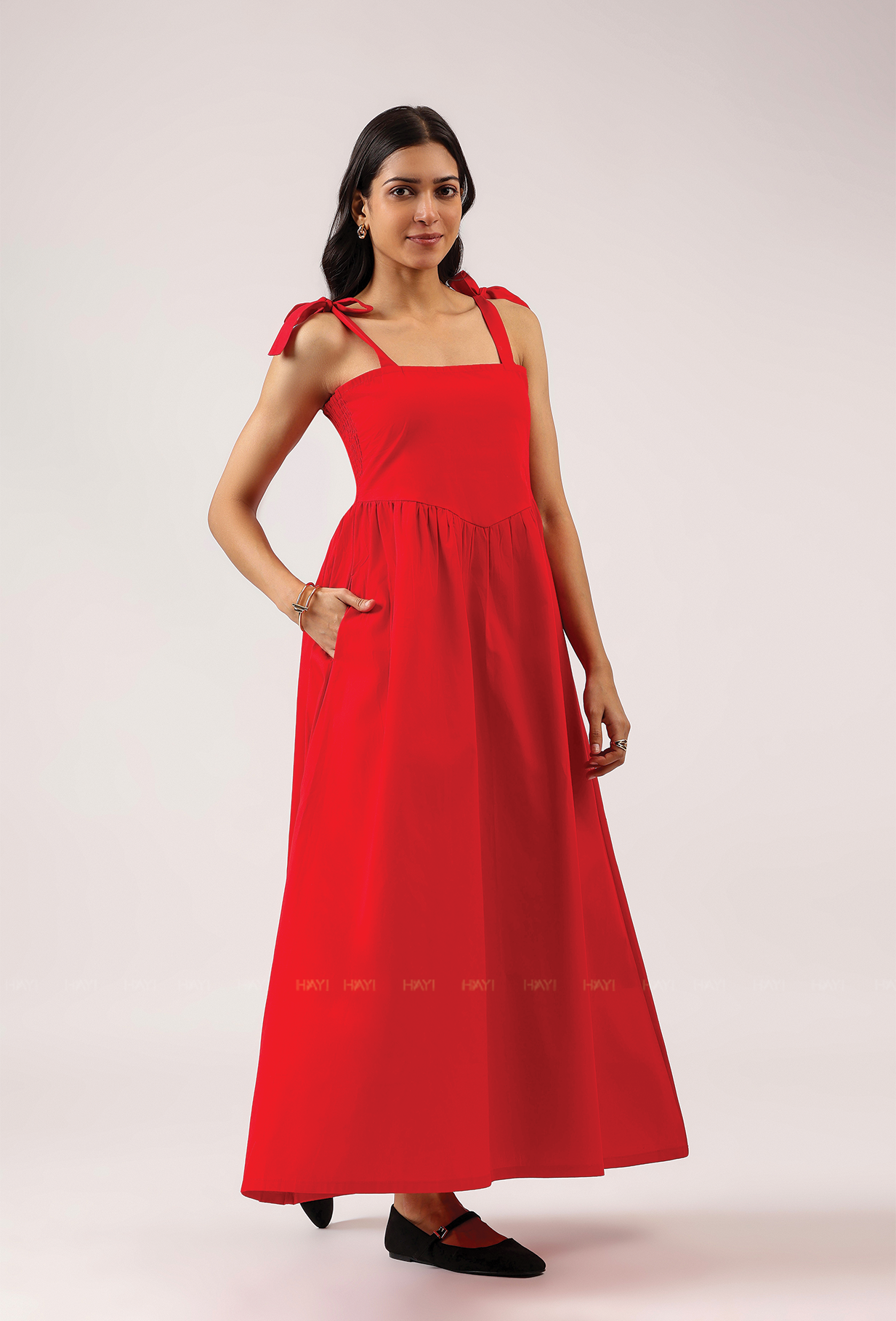 strapless open back dress Robin Red Chunky Cord Dress – Dotty Dungarees Ltd main image 1