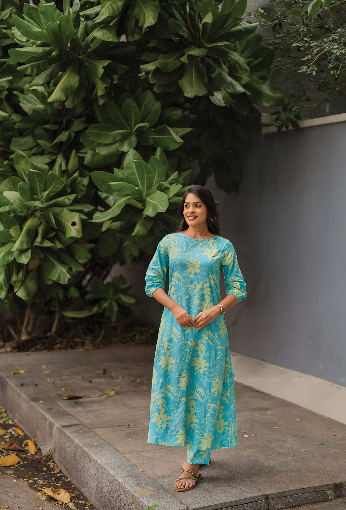 Seraphic Blue with Ethereal Blossom floral printed Viscose Co Ords