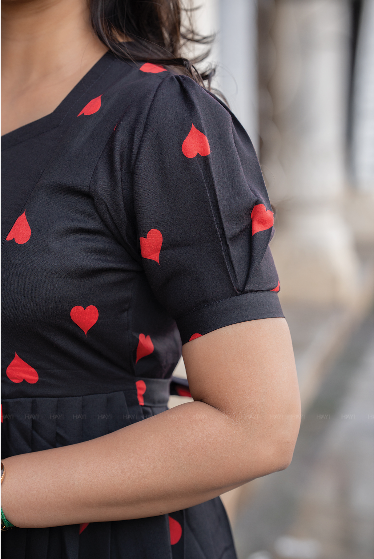 Ebonheart Black printed Maternity and Feeding Cotton Flex Dress