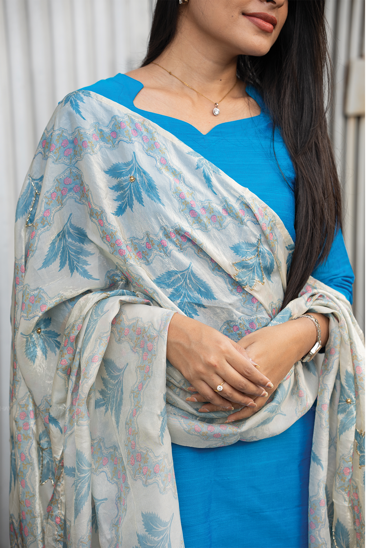 Neeisha Solid 2 Piece Raw Silk Blend Kurta with Dupatta