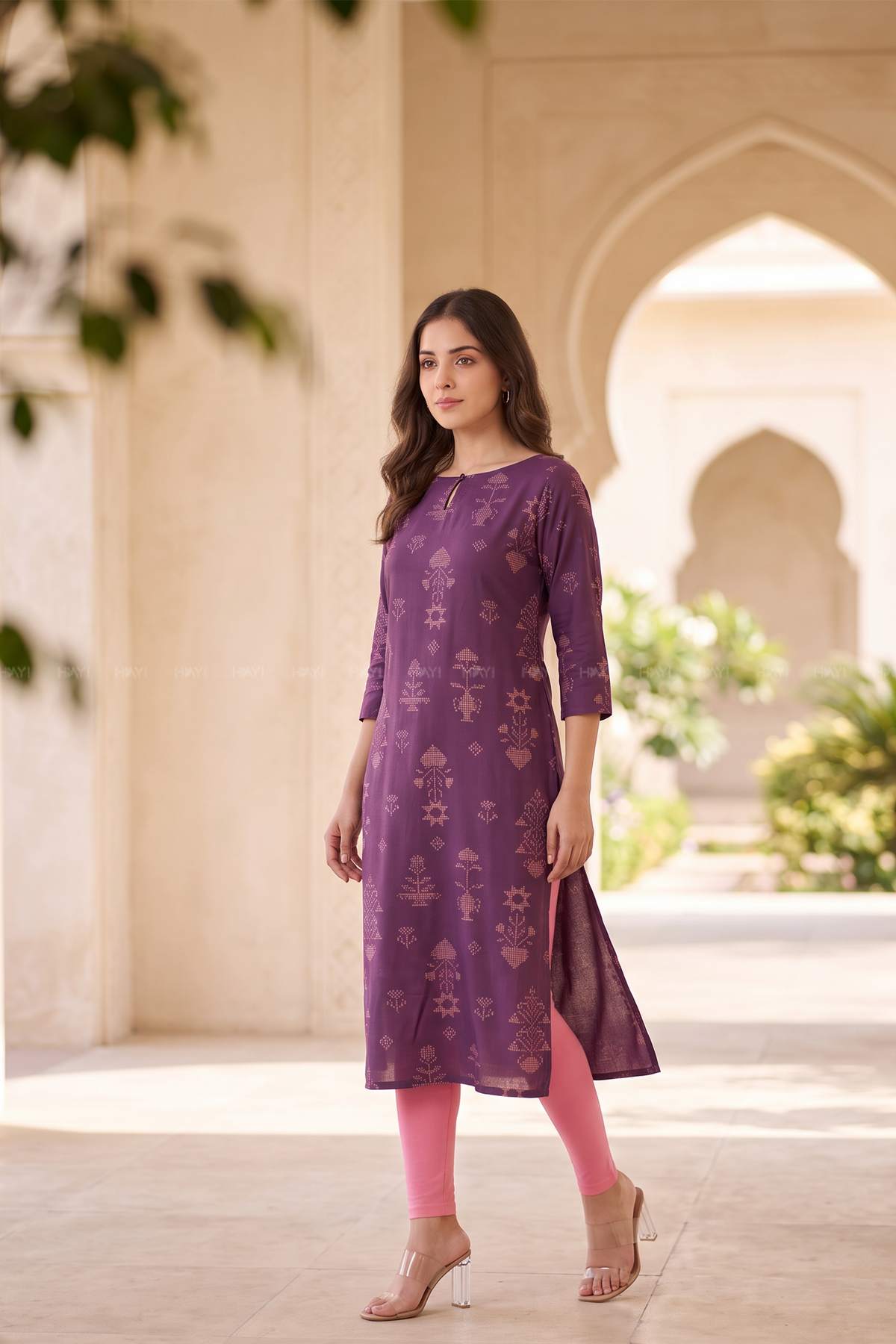 Vionora Violet Printed Viscose Kurta