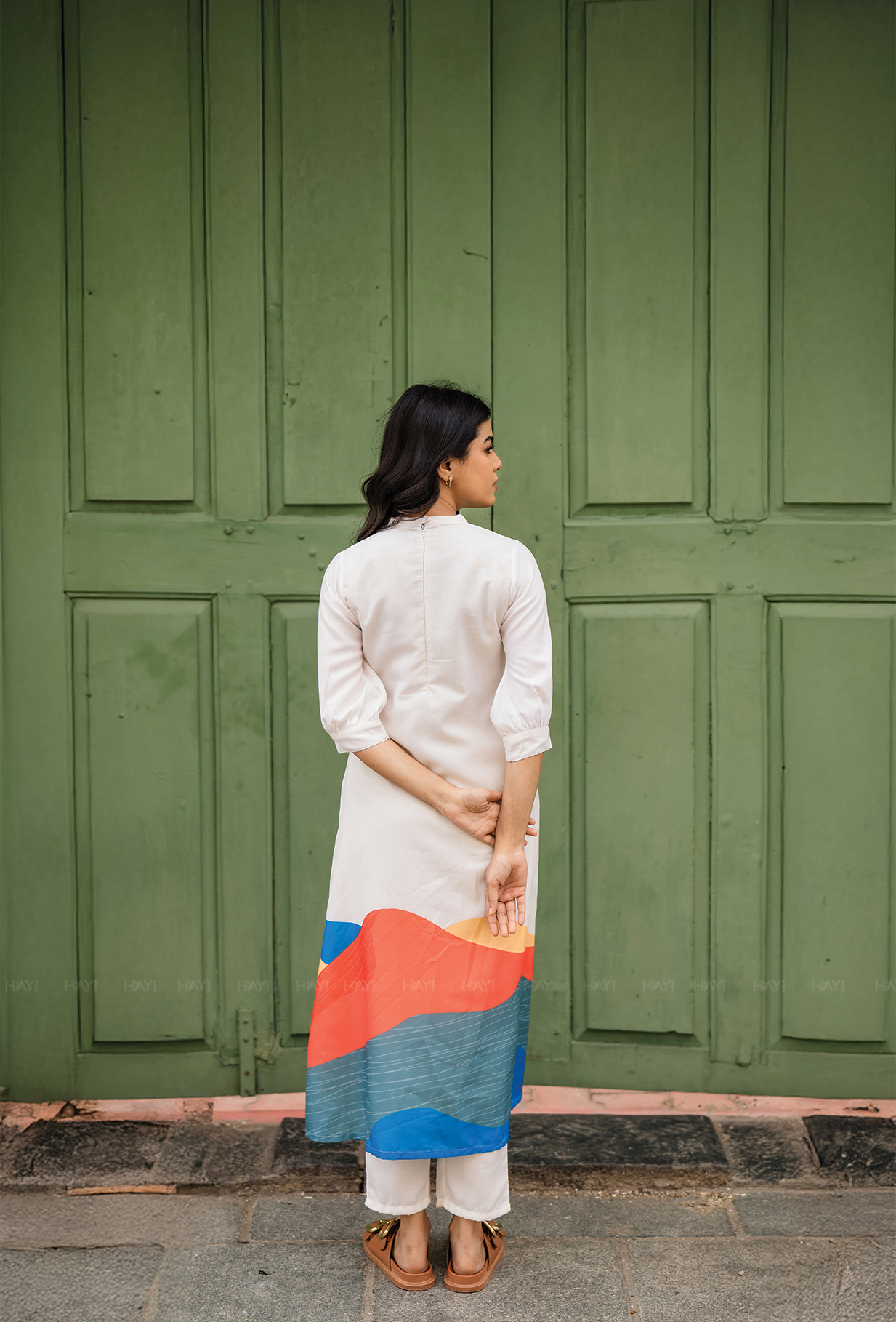 Sway Beige with Cloud Kissed printed Linen Blend Co-ords