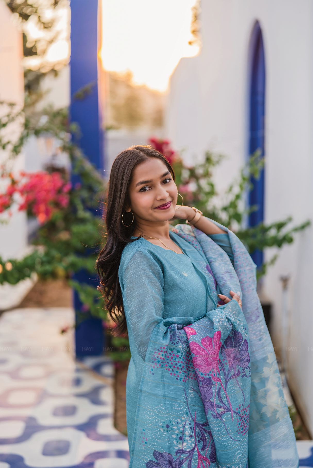 Neerika Printed 3 Piece Organza Slub Kurta Set with Dupatta