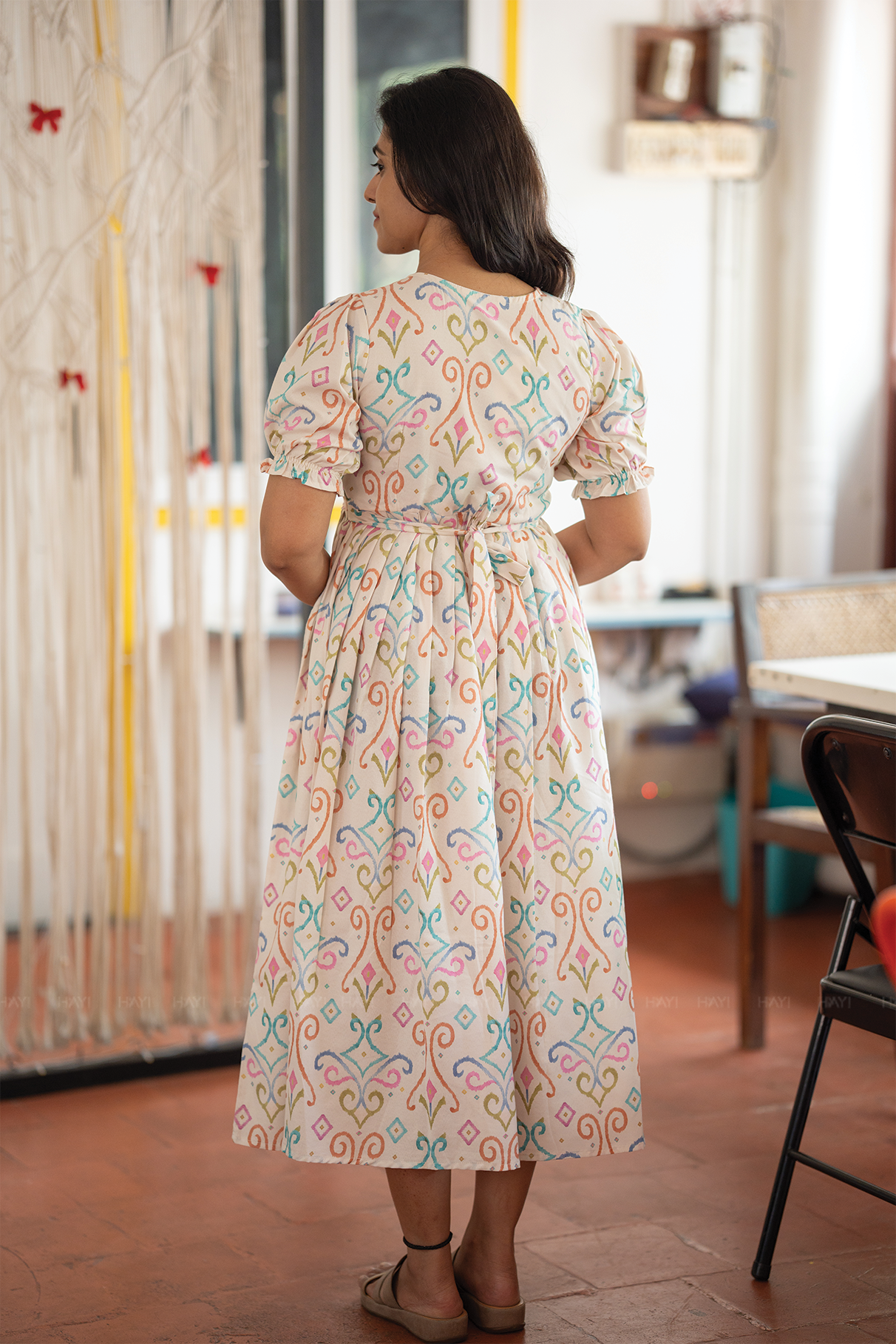 Fantasy Swirl Off White Printed Maternity and Feding Maxi Outfit