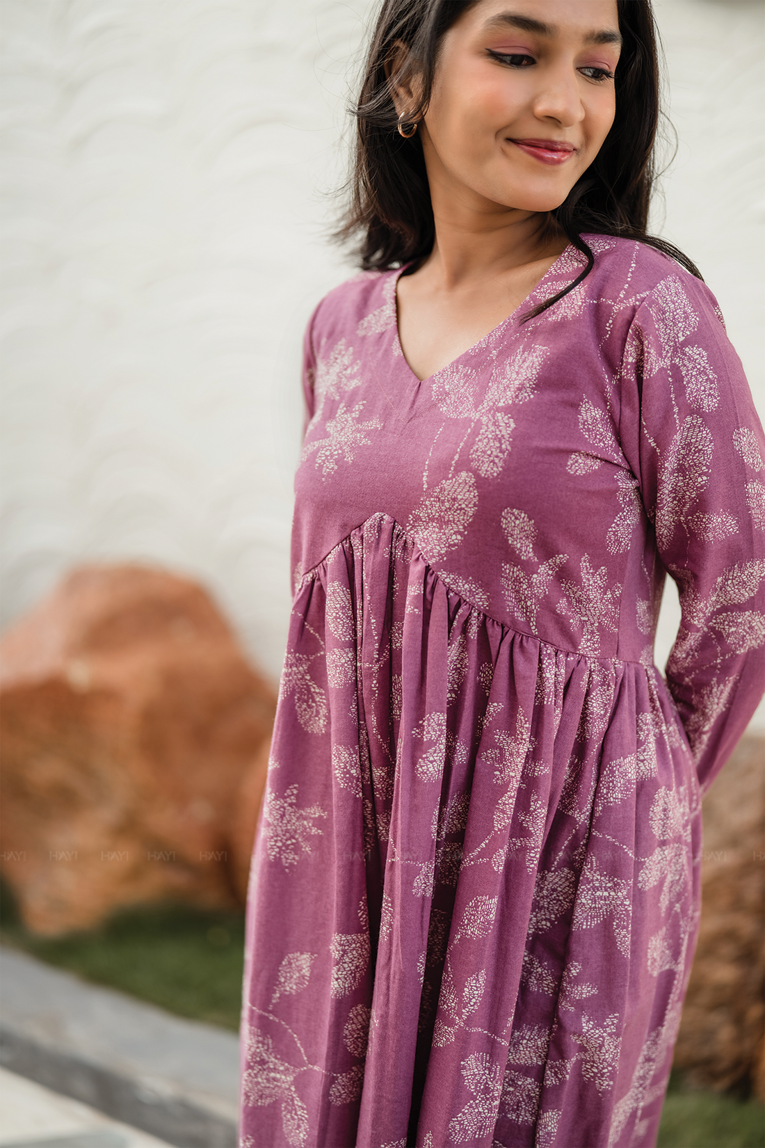 Astral Pink with Aurara Bloom floral printed Cotton Dress