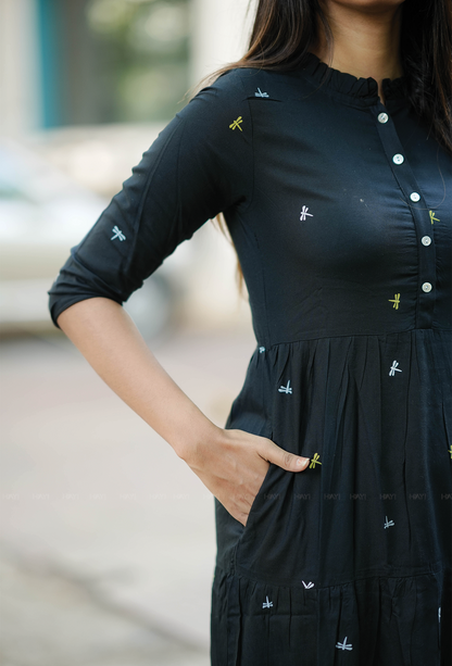 Shadow Dancer Black Maternity and Feeding dress
