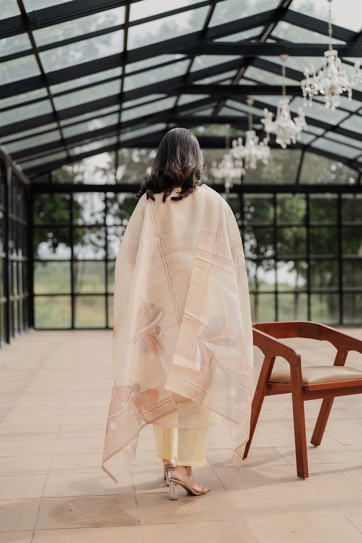 Pearl Off-White 3 Piece Silk Blend Placement Printed Embroidery Kurta with Pant &amp; Dupatta