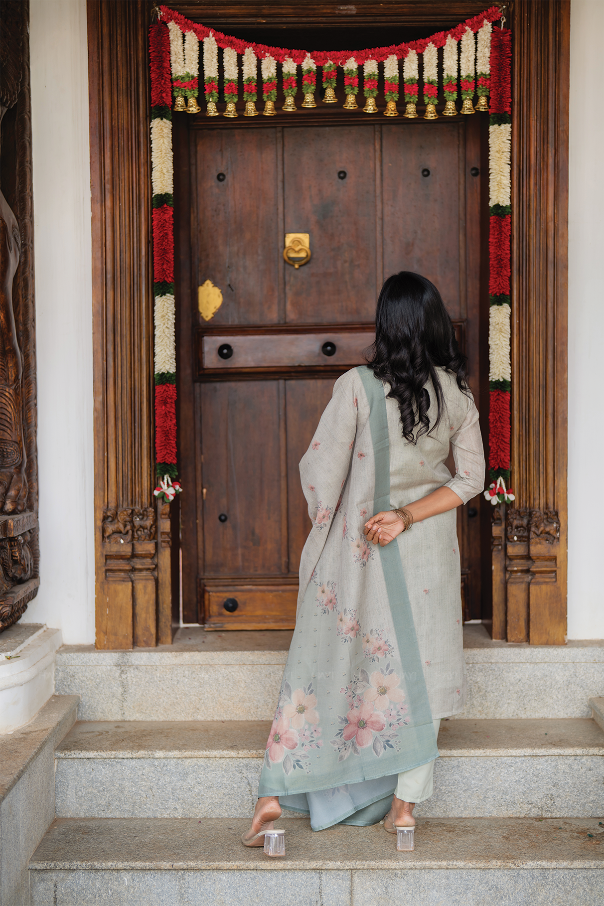 Limevine Green 3 Piece Silk Blend Embroidery Kurta with Pant &amp; Dupatta