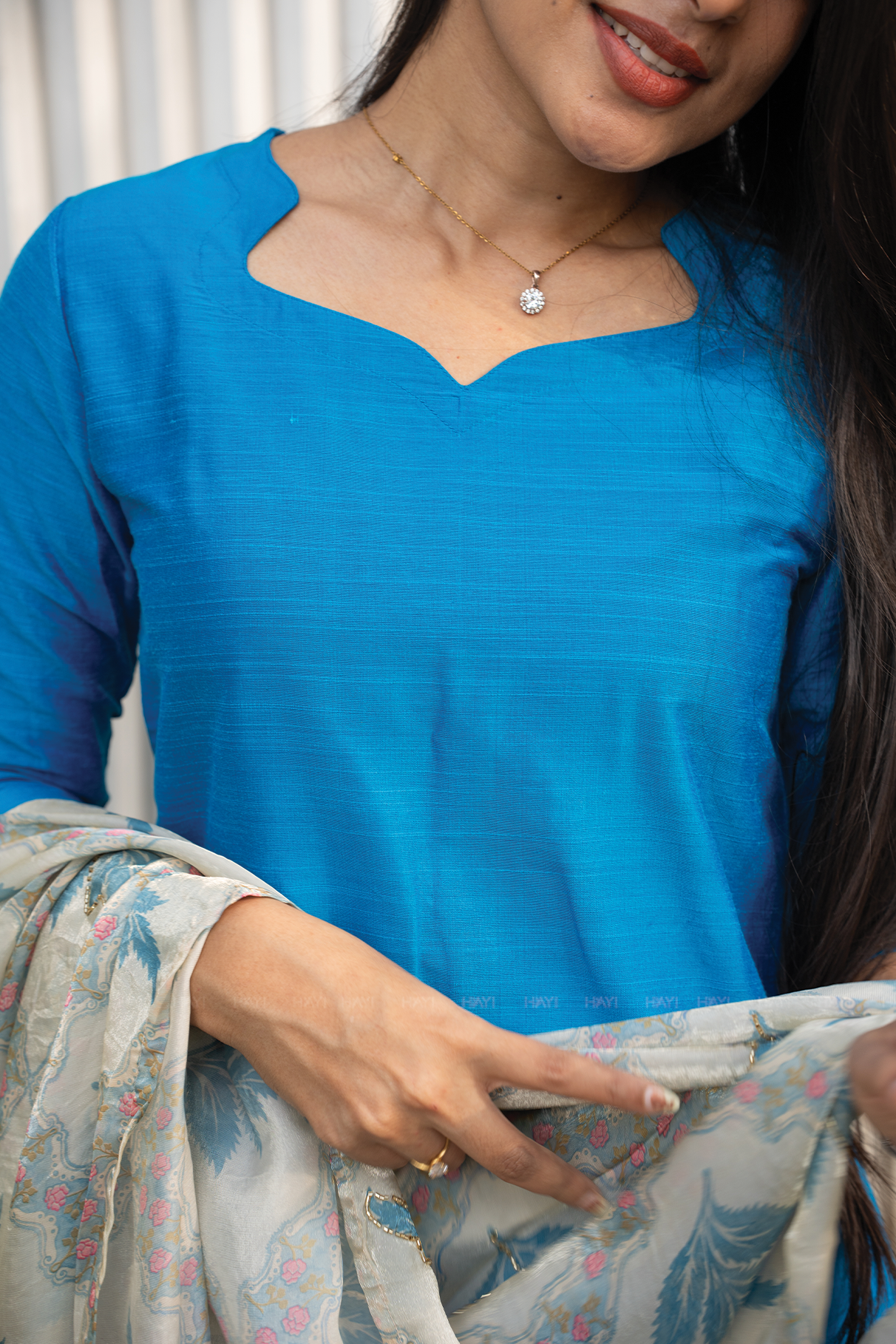 Neeisha Solid 2 Piece Raw Silk Blend Kurta with Dupatta