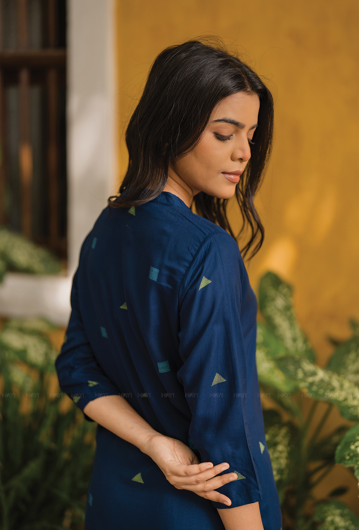 Revel Navy with Evening Glow printed Viscose Co Ords