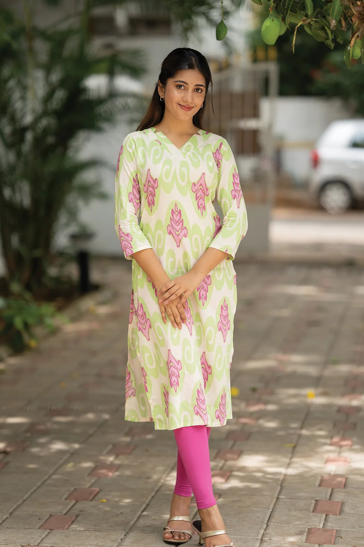 Soft Ikat Mist Beige Viscose Printed Kurta