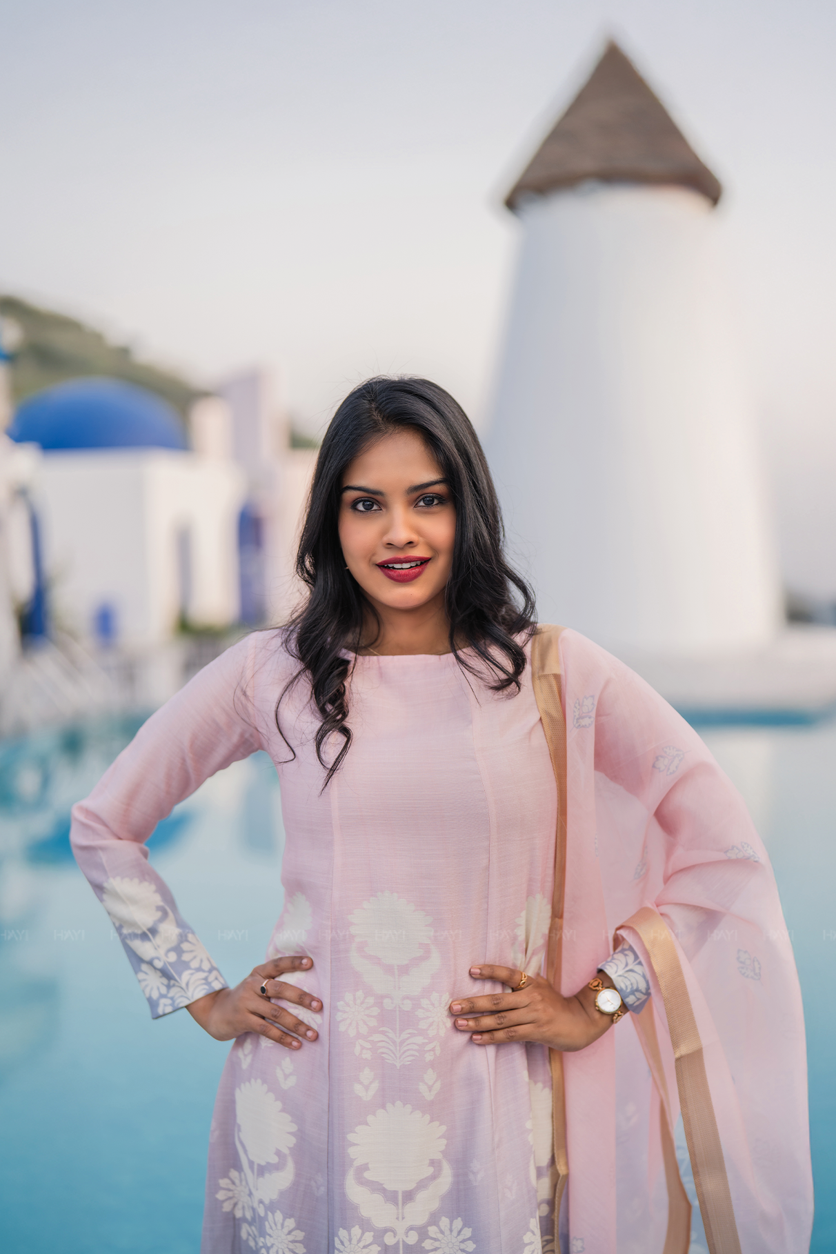 Dessert Dune Printed 2 Piece Bombay Silk Blend Kurta with Dupatta