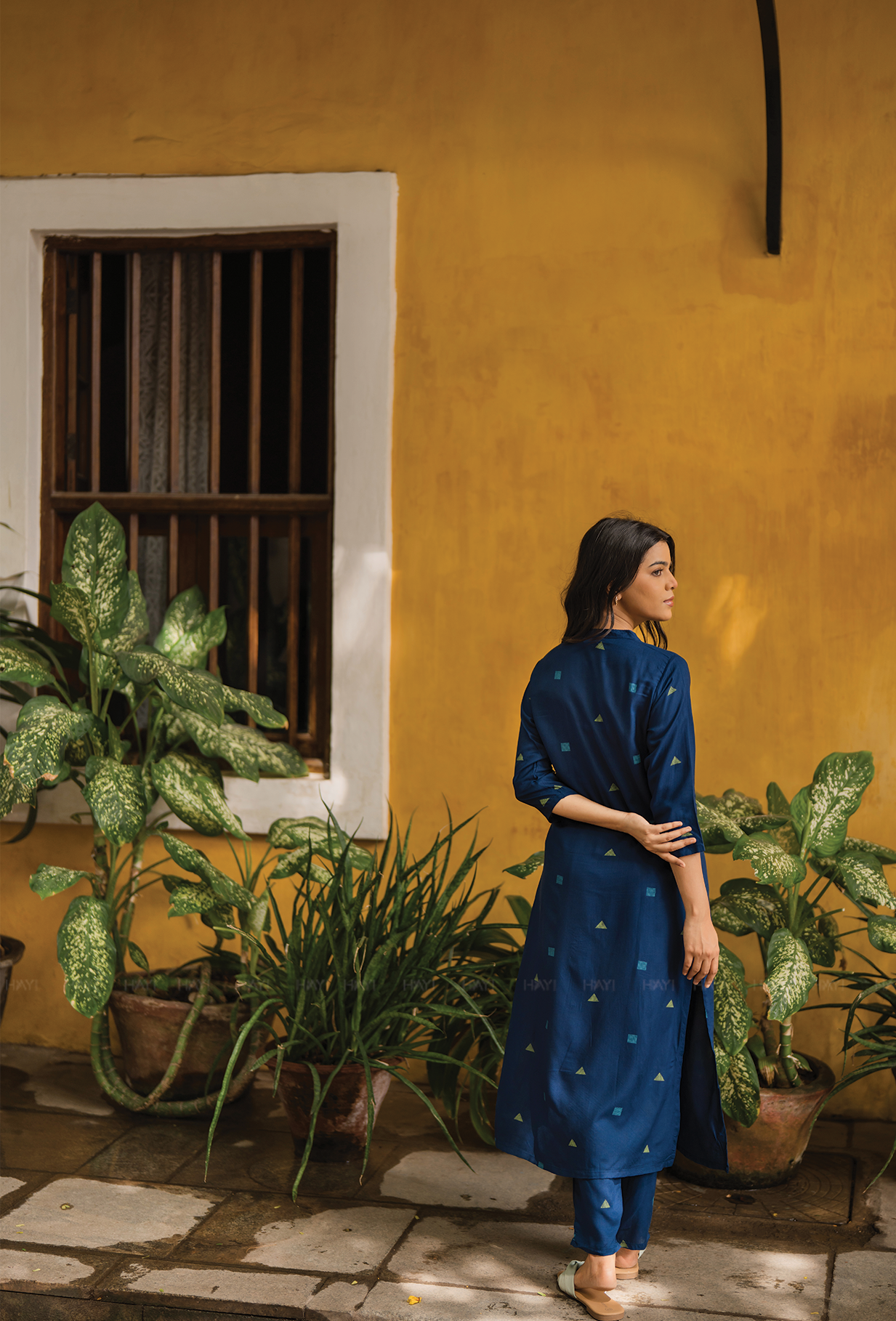 Revel Navy with Evening Glow printed Viscose Co Ords