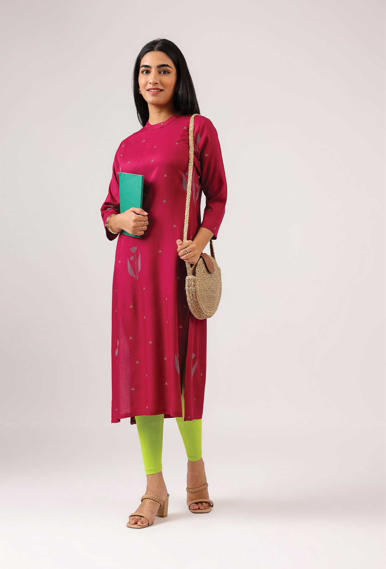 Garnet Maroon with Crimson Whisper printed Viscose Kurta