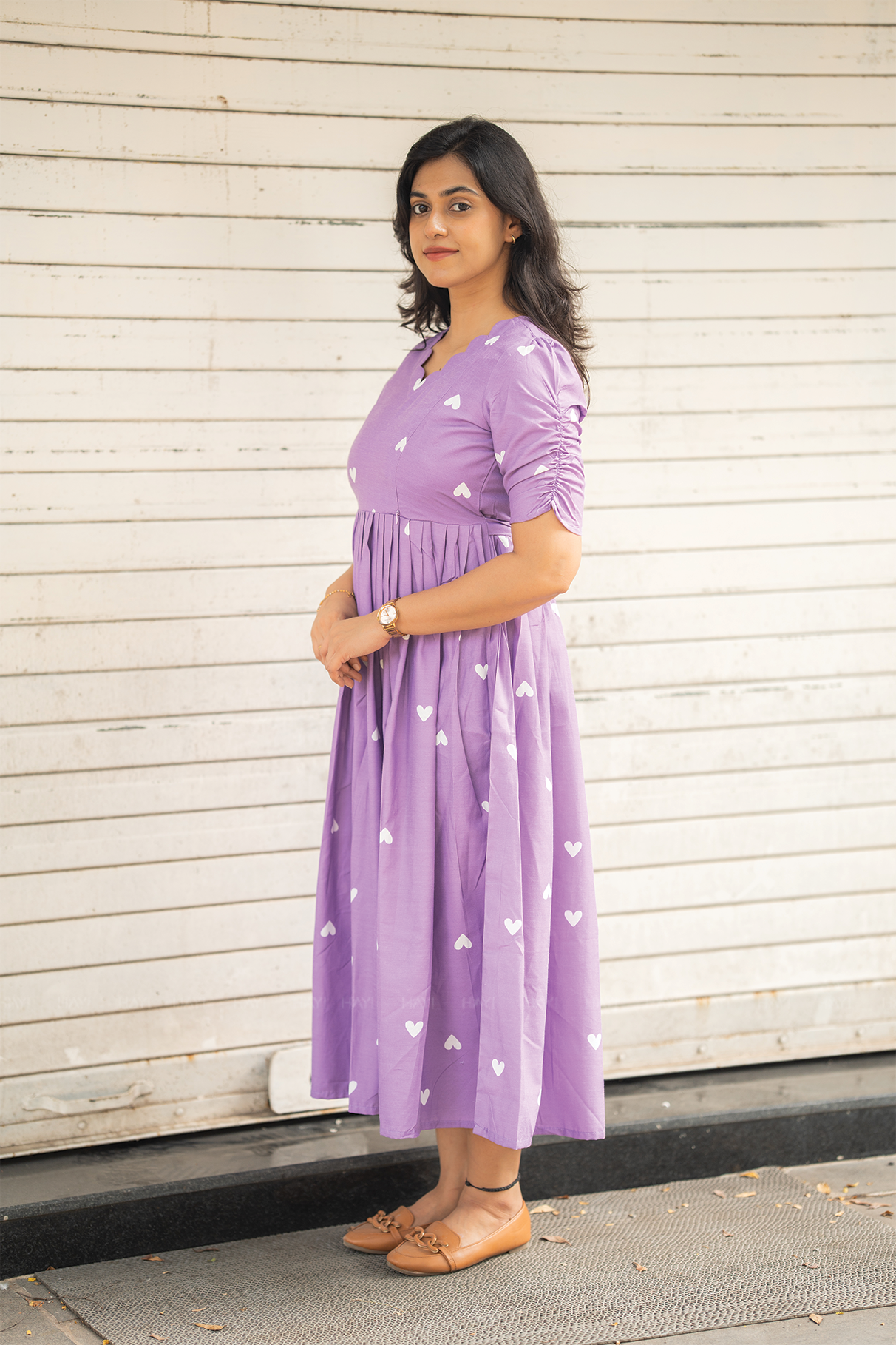 Lilac Aurelle Lavender Printed Maternity and Feeding Outfit