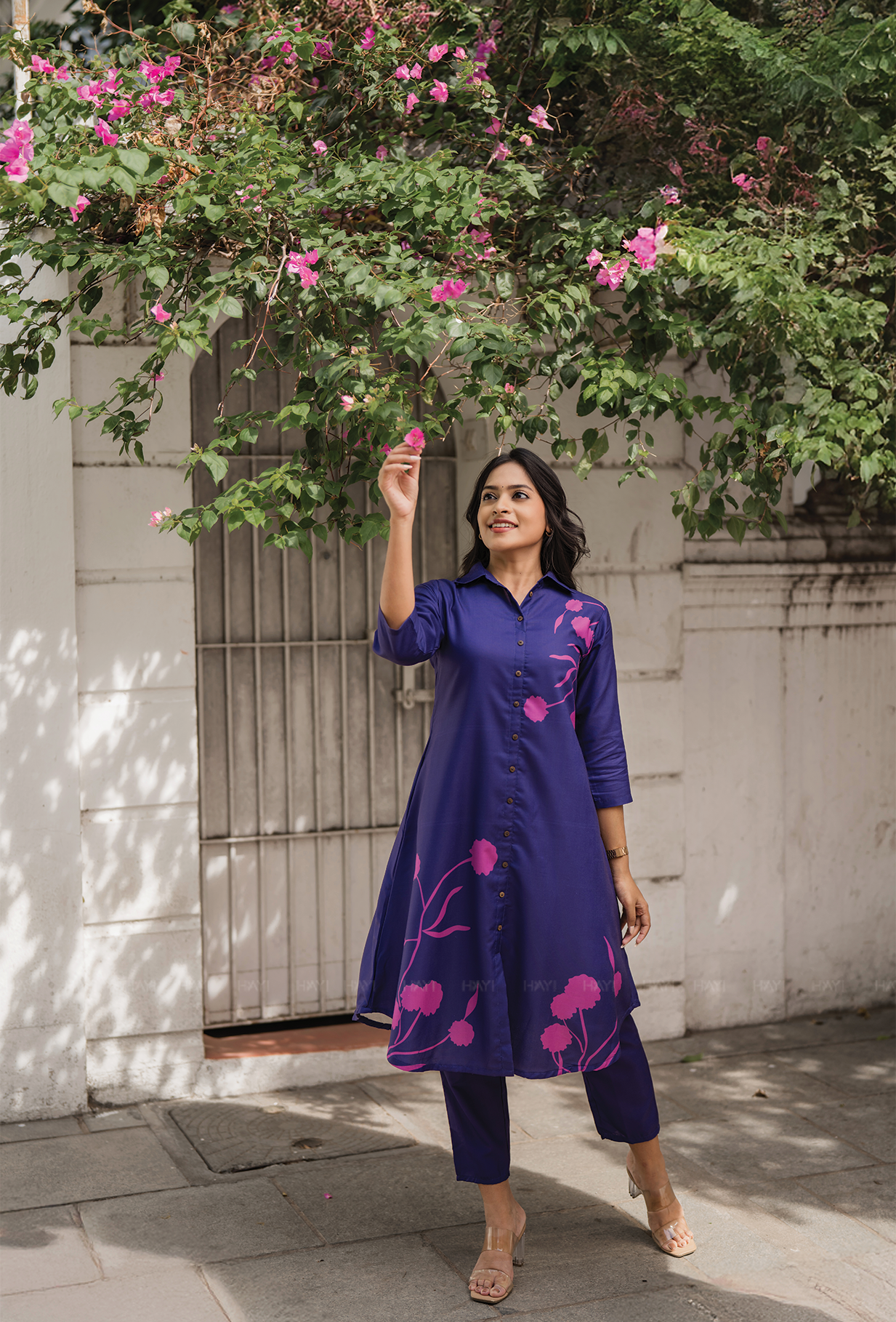 Purple Haze floral printed Linen Blend Co-ords