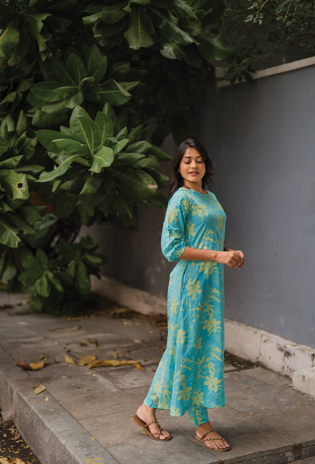Seraphic Blue with Ethereal Blossom floral printed Viscose Co Ords