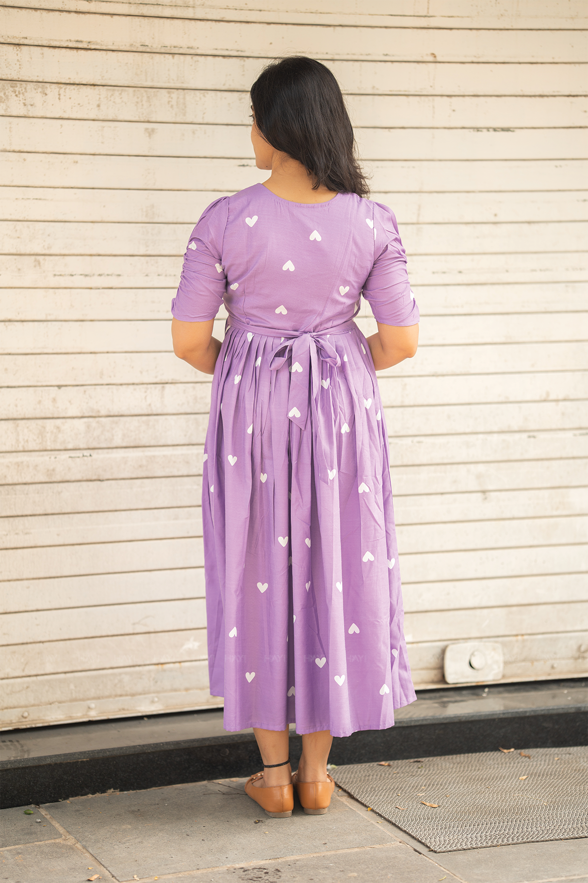 Lilac Aurelle Lavender Printed Maternity and Feeding Outfit