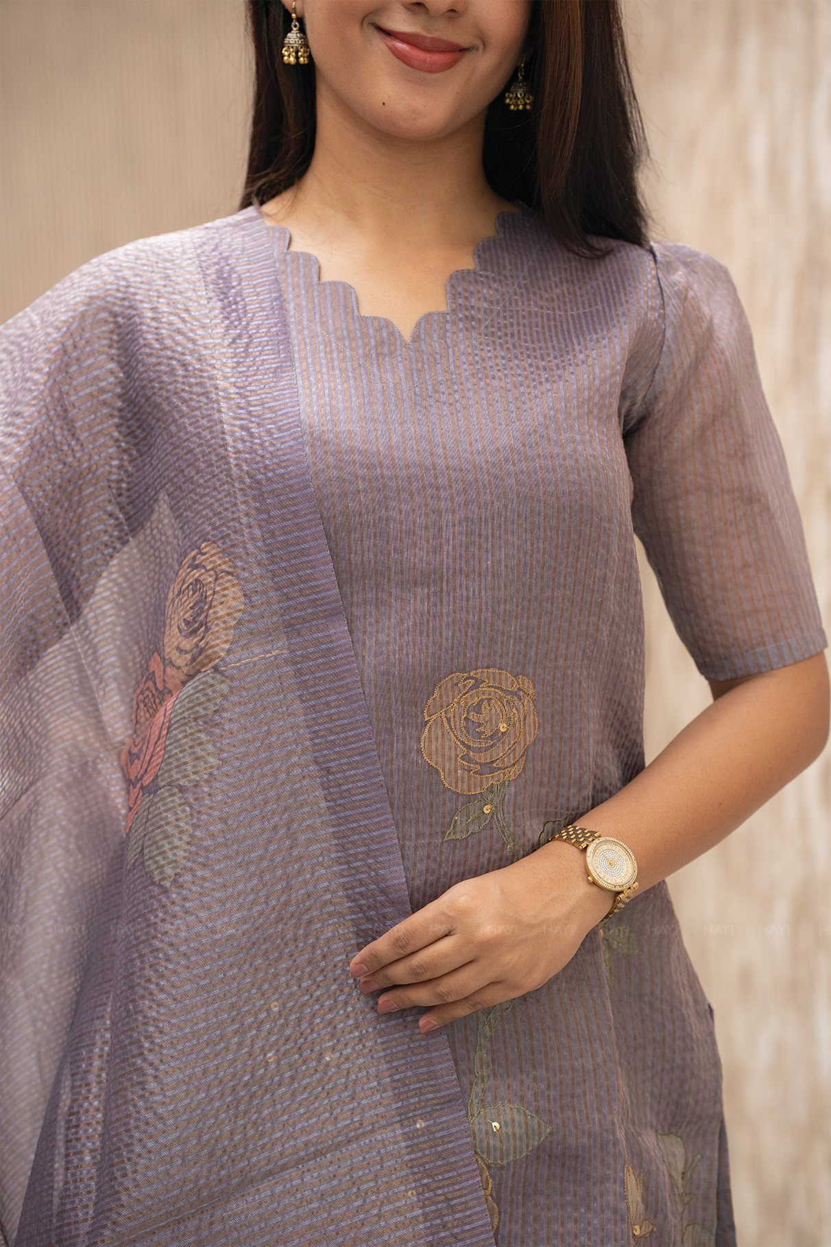 Purple Daze Lavender Crush Silk Kurta set with Dupatta