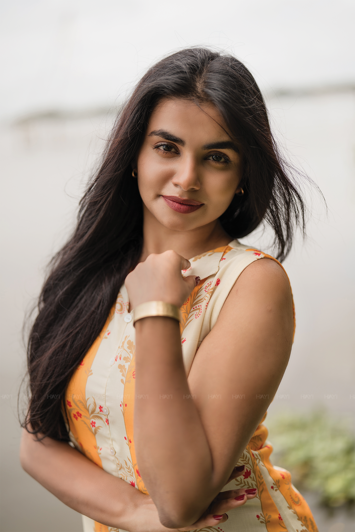 Sylan Yellow with Sunshine floral printed Viscose Kurta