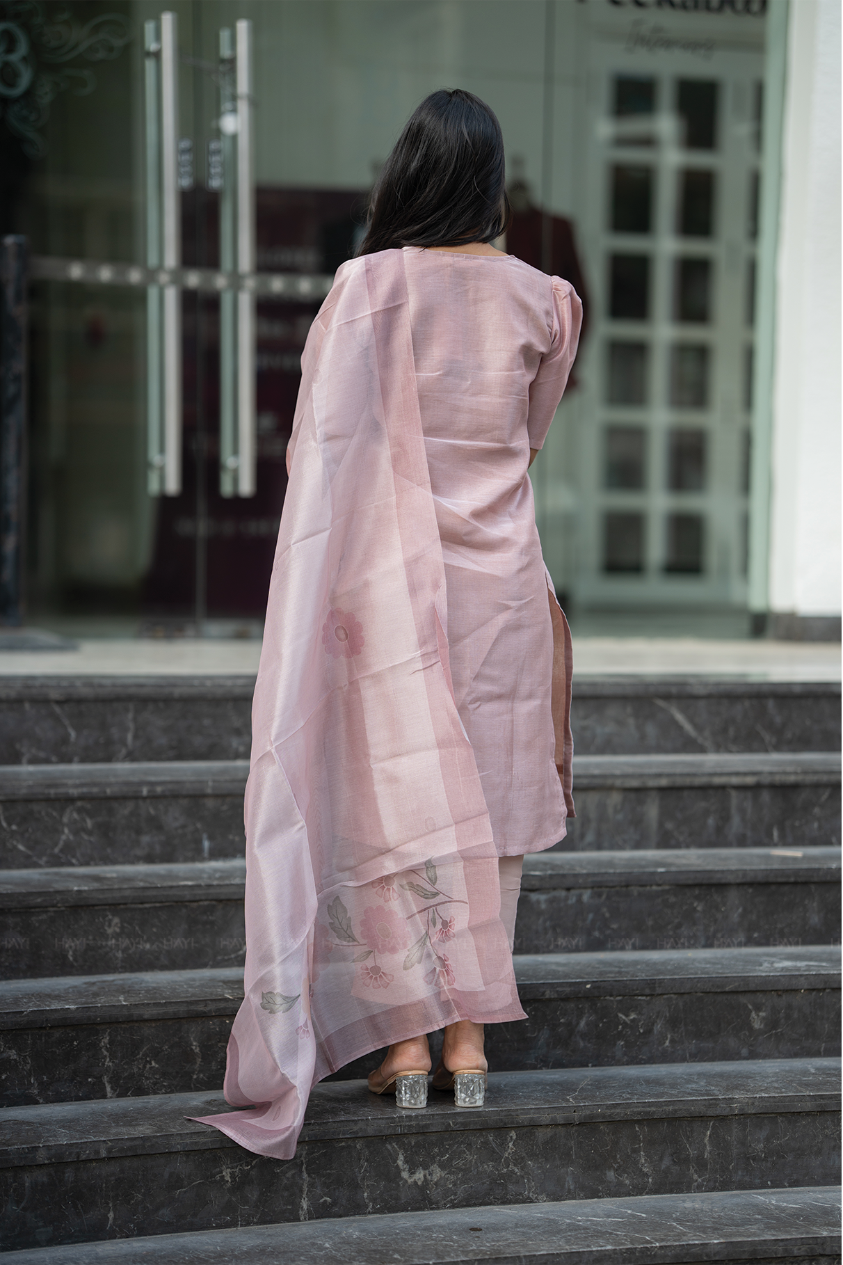Roselight Embroidered 3 Piece Tussar Silk Blend Kurta Set with Dupatta