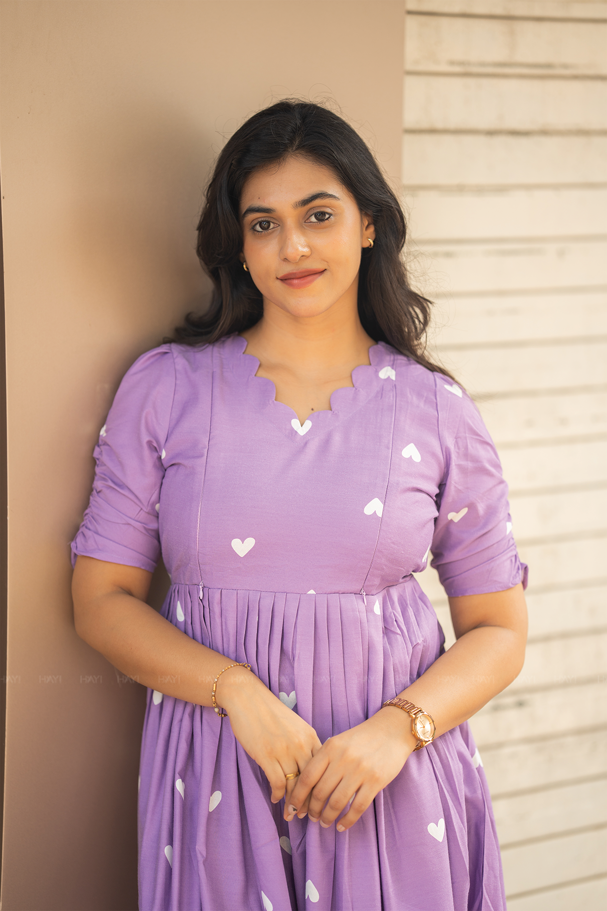 Lilac Aurelle Lavender Printed Maternity and Feeding Outfit