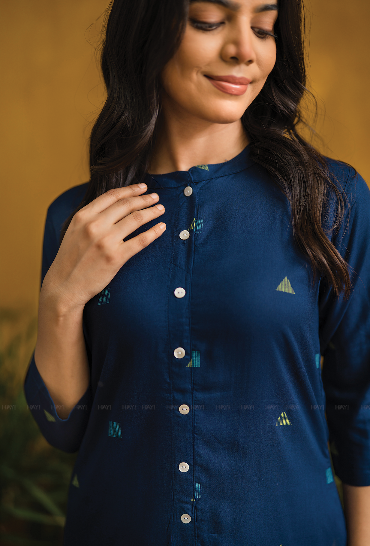 Revel Navy with Evening Glow printed Viscose Co Ords