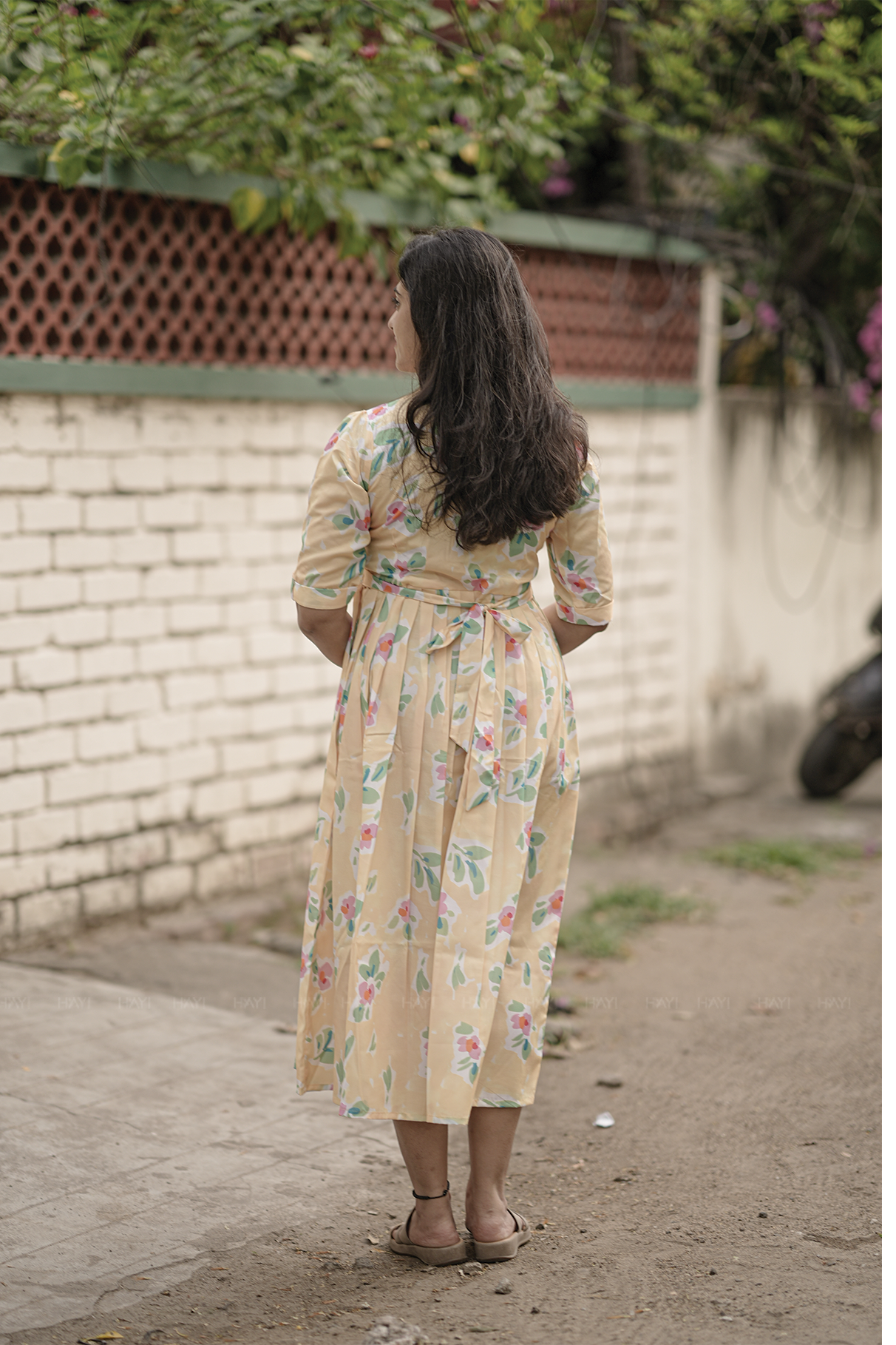 Sunlit Meadow Yellow Printed Maternity and Feeding Maxi Dress