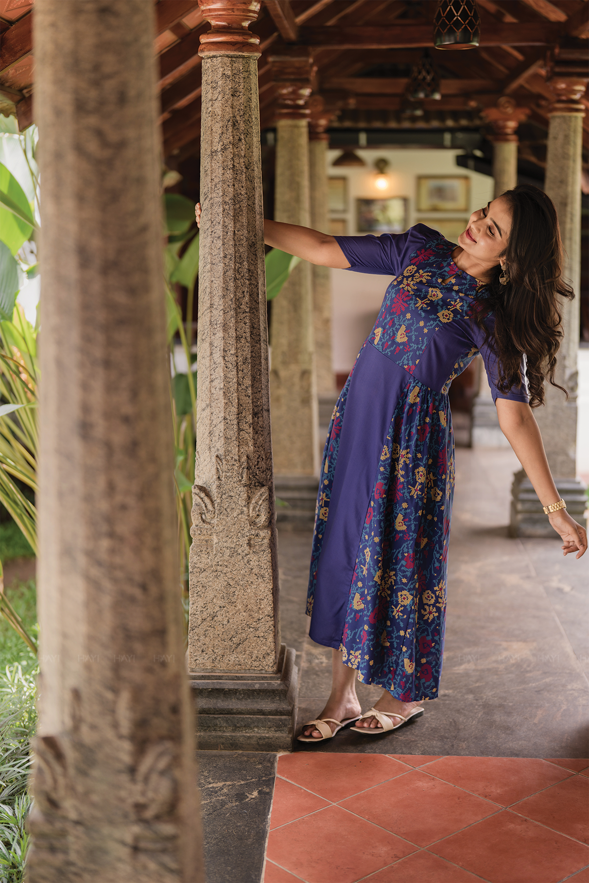 Celestial Crossloom Viscose Printed Flared Charm Outfit
