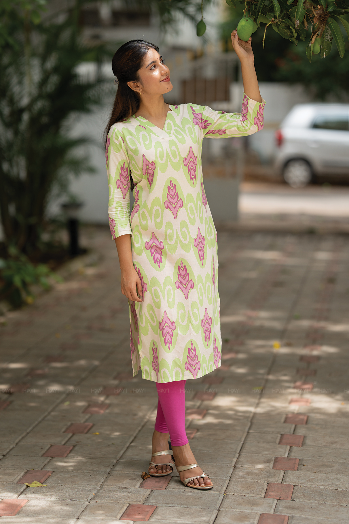 Soft Ikat Mist Beige Viscose Printed Kurta