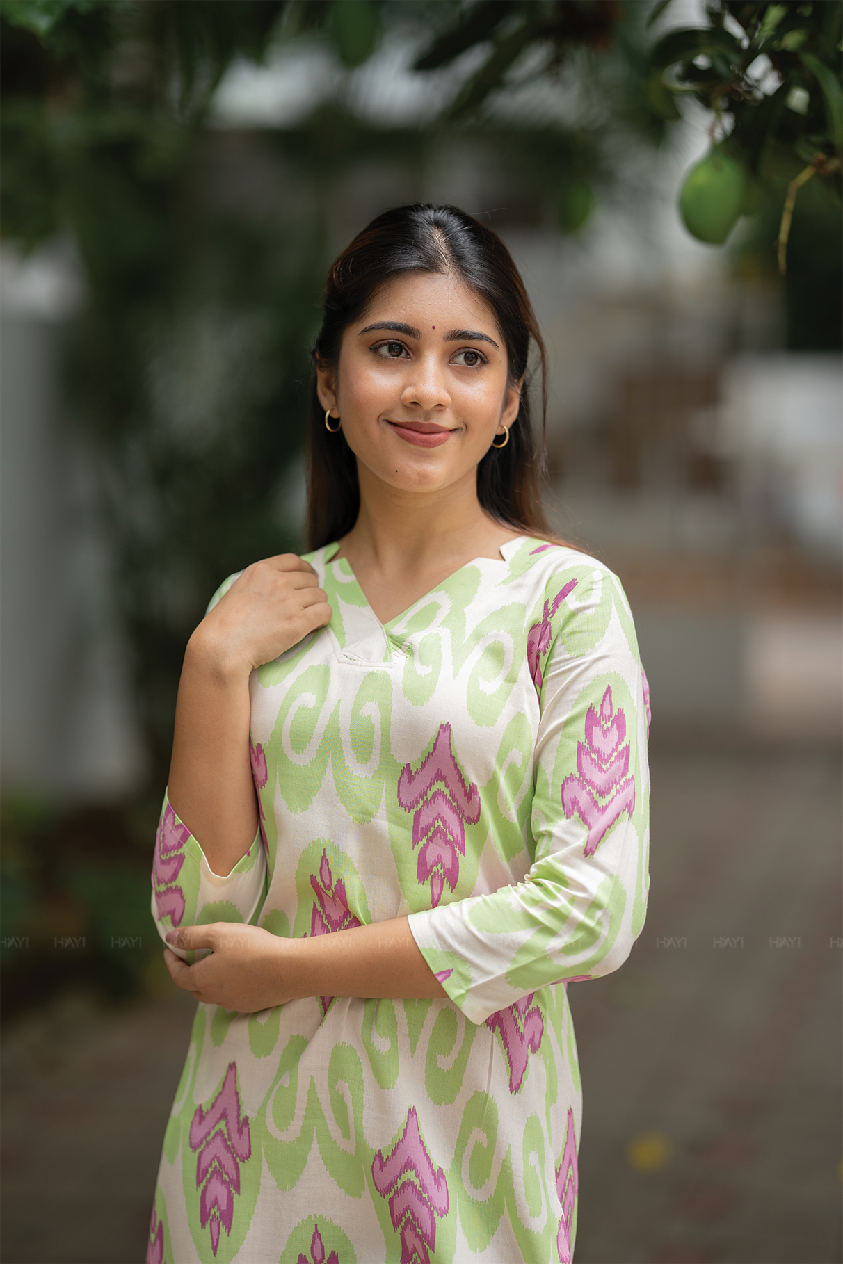 Soft Ikat Mist Beige Viscose Printed Kurta