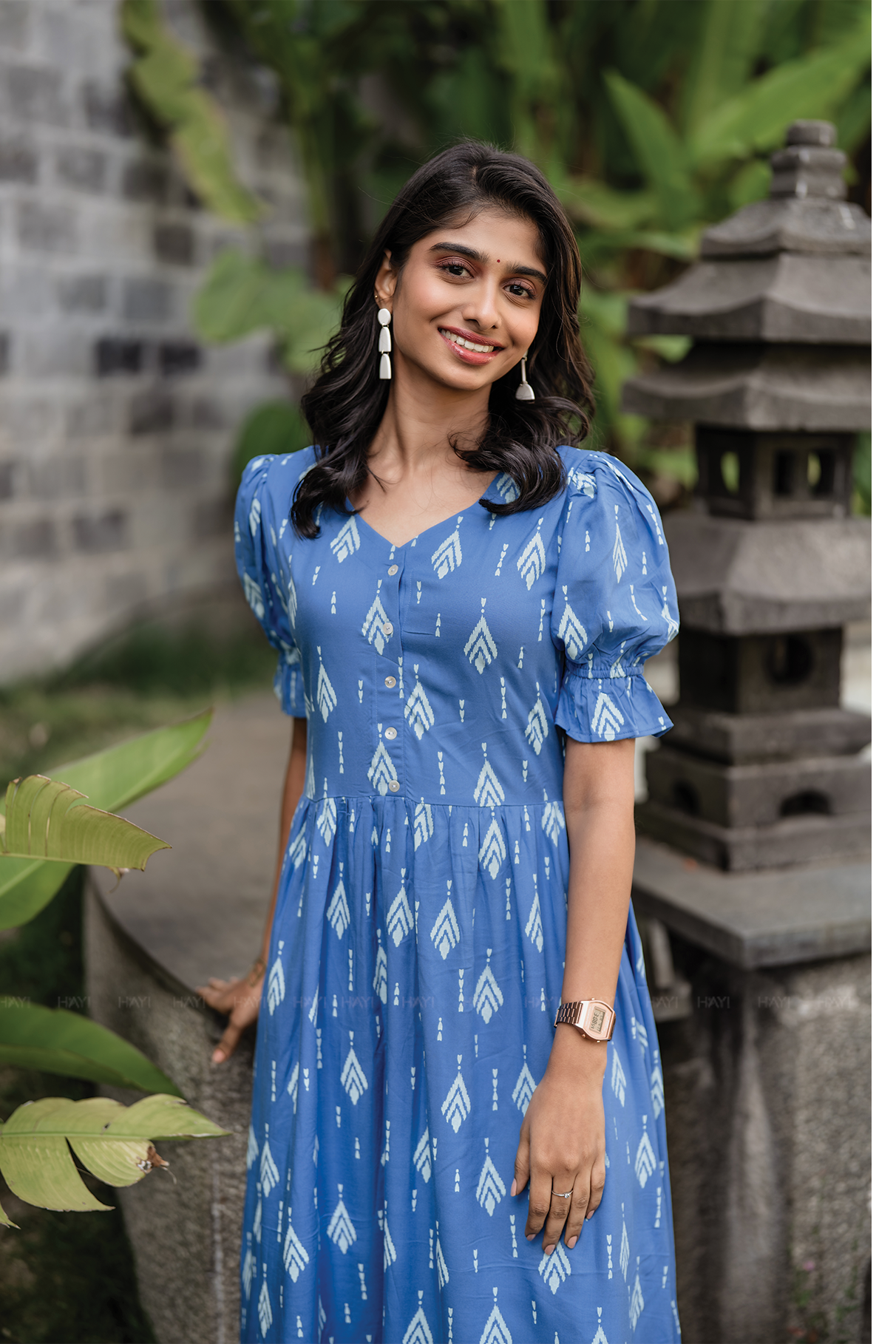 Icey Ikat Viscose Printed Twirl Dress