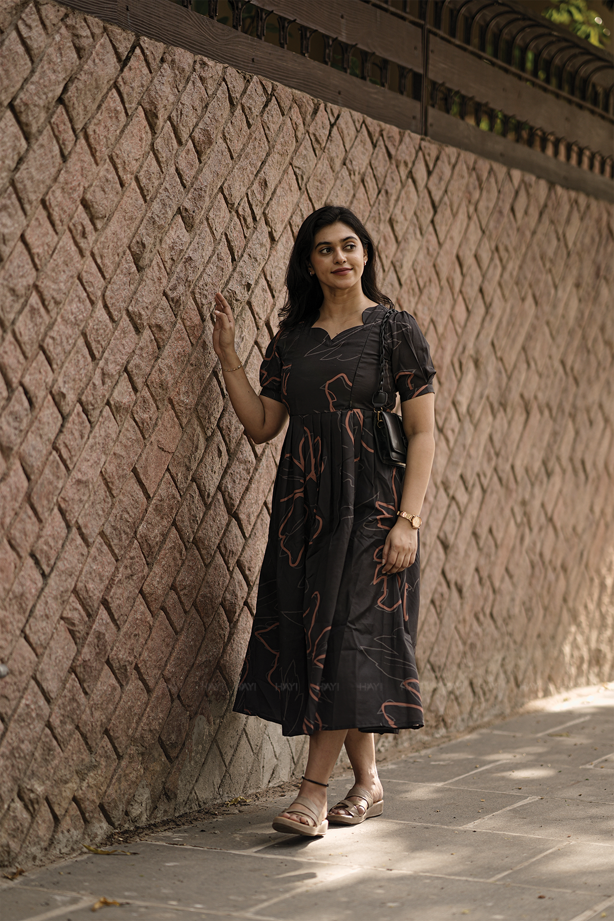 Dark Muse Florals Black Floral Printed Maternity and Feeding Wear