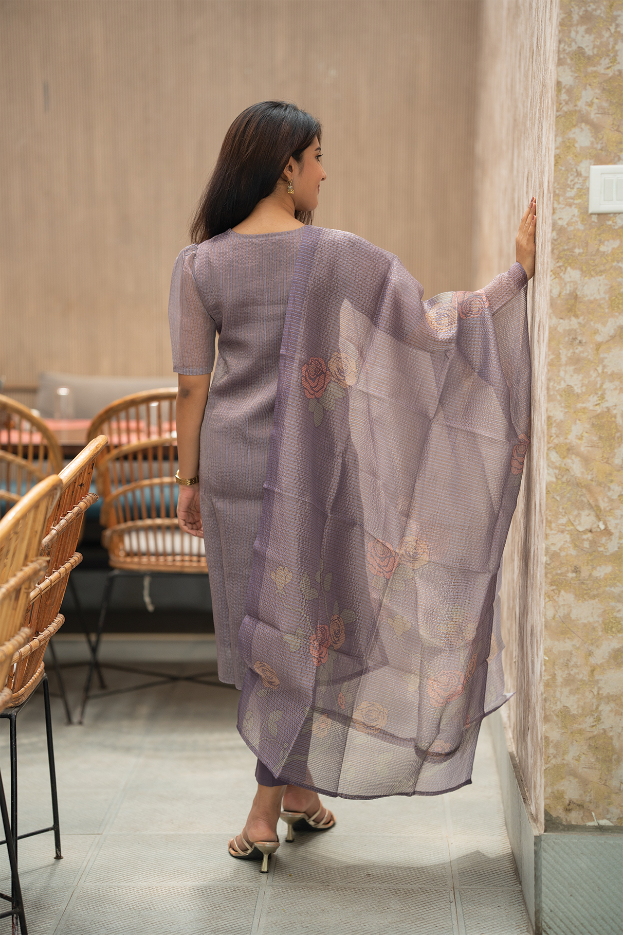 Purple Daze Lavender Crush Silk Kurta set with Dupatta