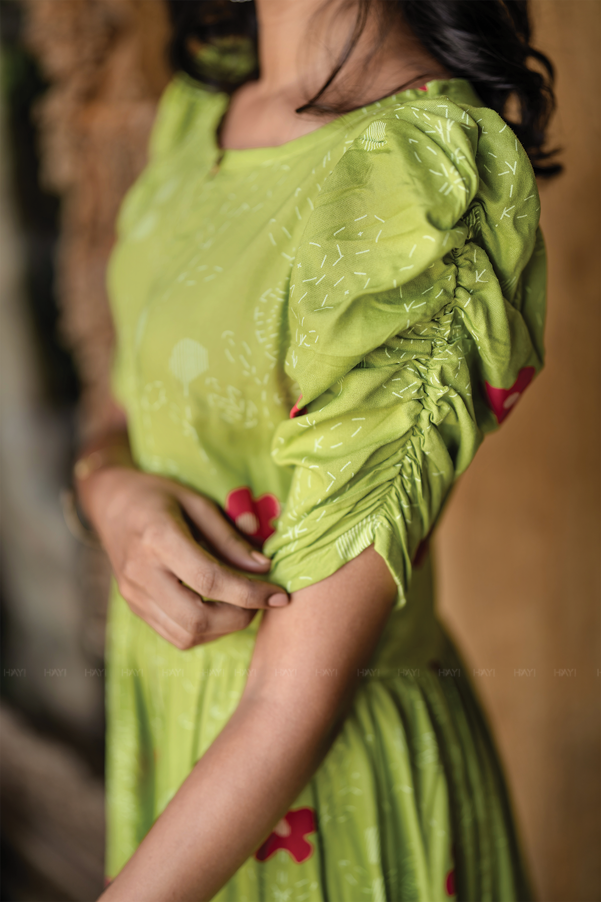Green Meadow Viscose Printed Breeze Dress
