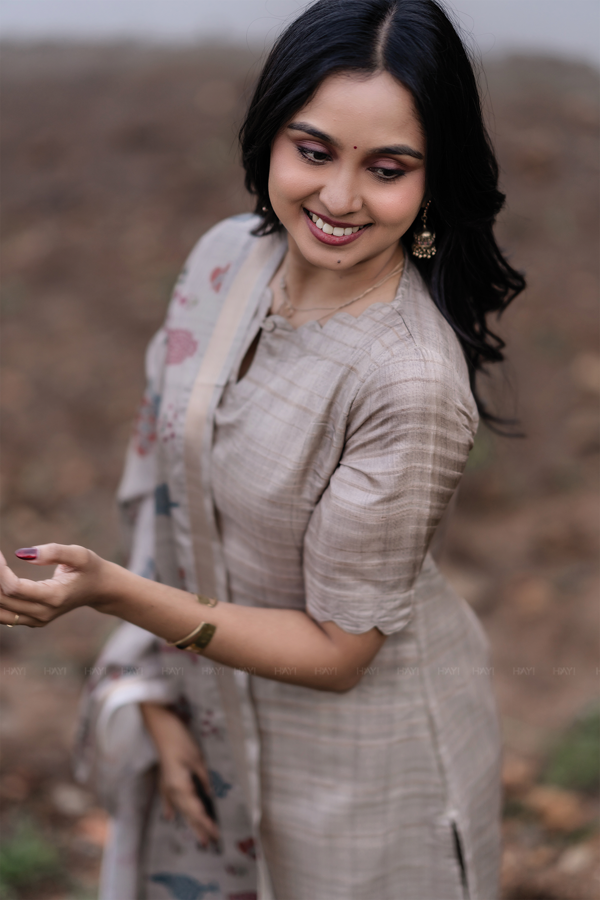 Nritya Printed Tussar Silk Kurta Set with Dupatta