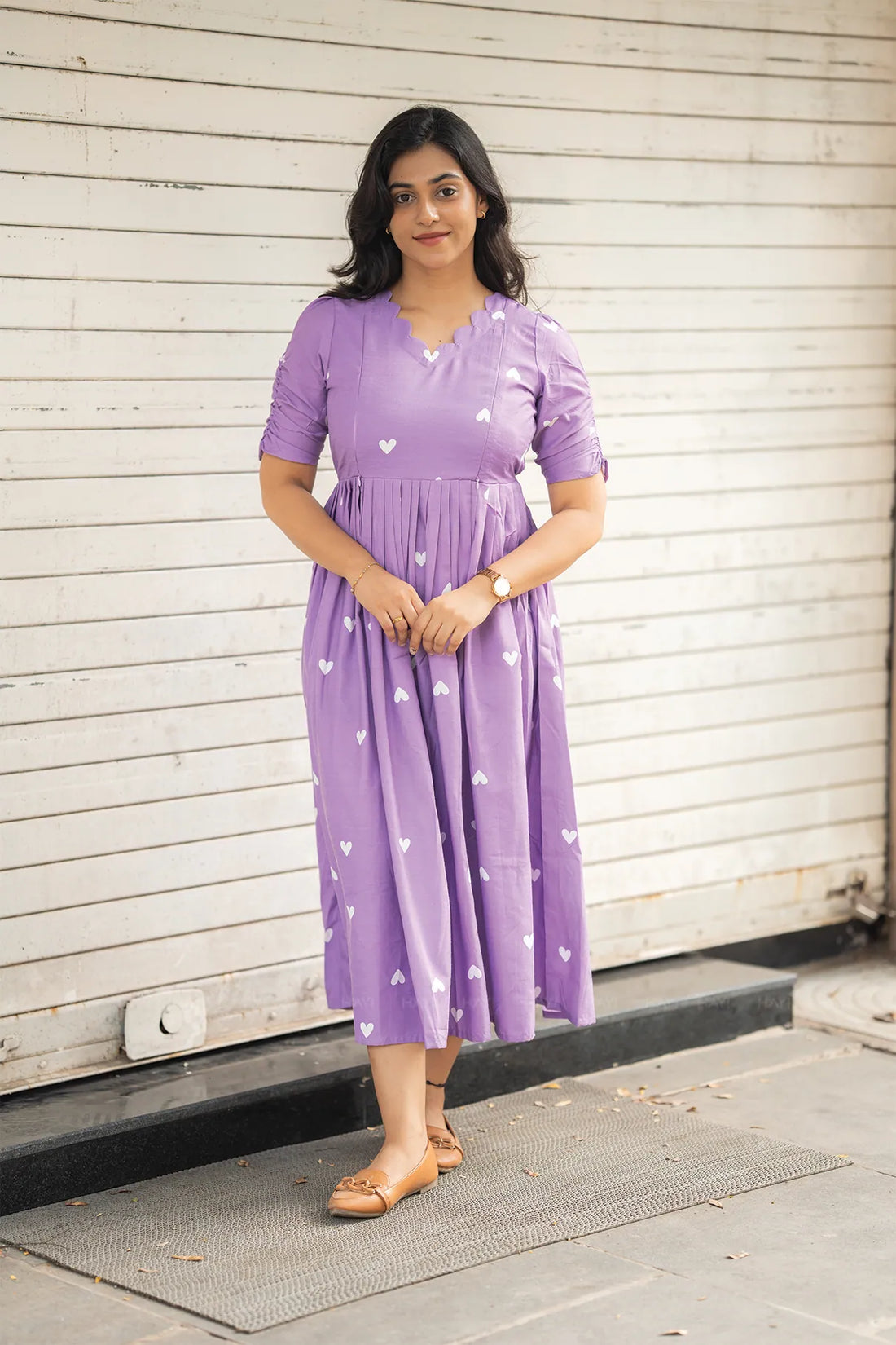 Lilac Aurelle Lavender Printed Maternity and Feeding Outfit