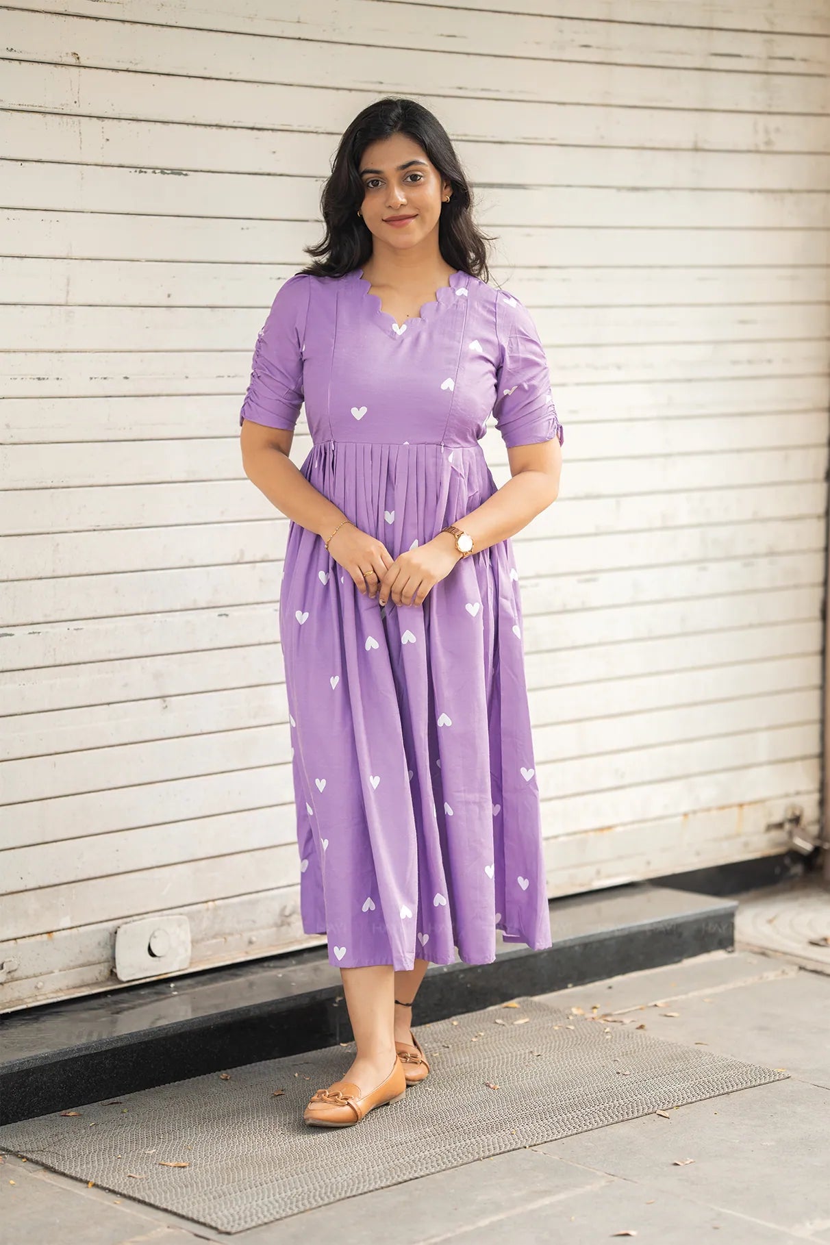 Lilac Aurelle Lavender Printed Maternity and Feeding Outfit