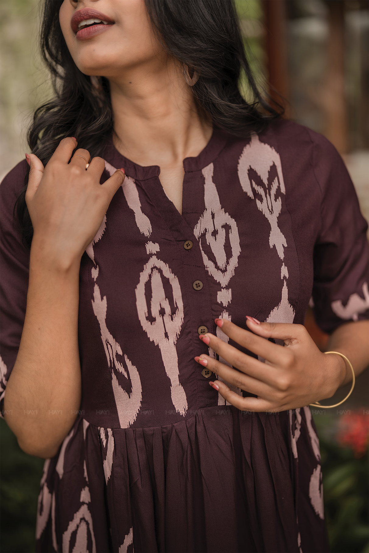 Mocha Muse Brown Viscose Umbrella Outfit