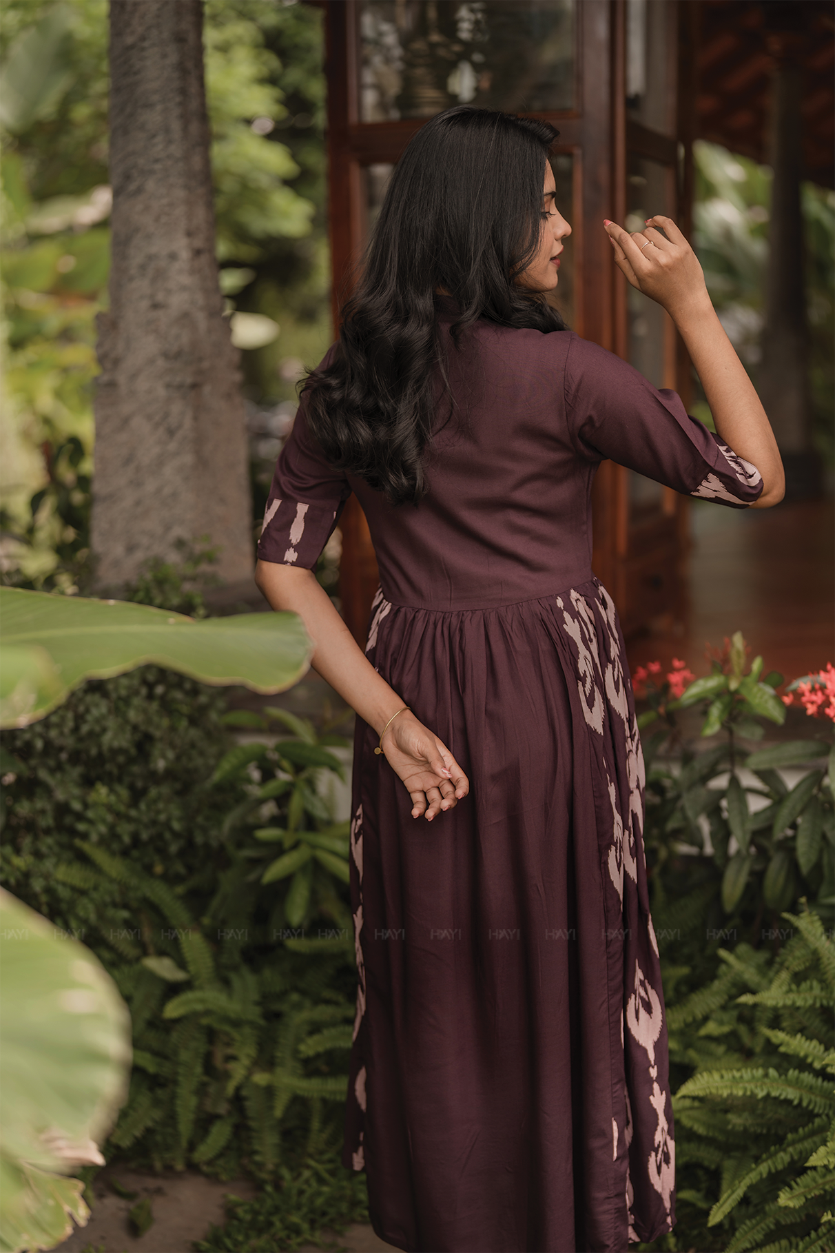 Mocha Muse Brown Viscose Umbrella Outfit