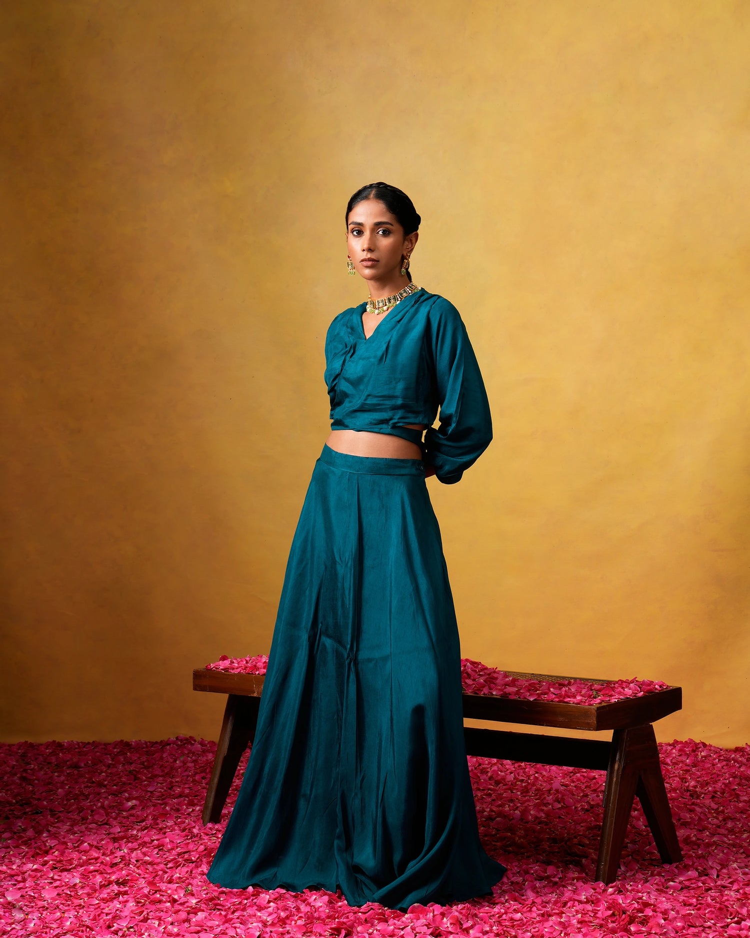 Nira V-Neck Crop Top and Skirt HAY! Nira V-Neck Crop Top and Skirt HAY!